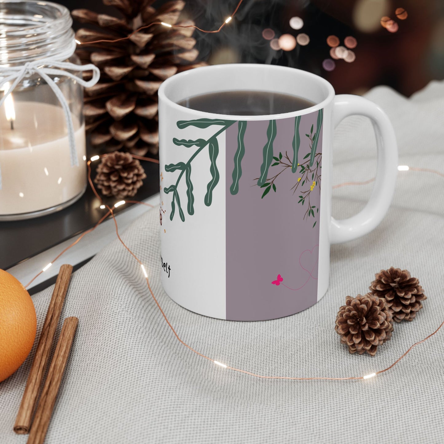 Whimsical Bee-Themed Ceramic Mug - Perfect for Tea Lovers, Gifts for Her, Inspirational Coffee Cup, Nature Lovers' Gift, Floral Drinkware