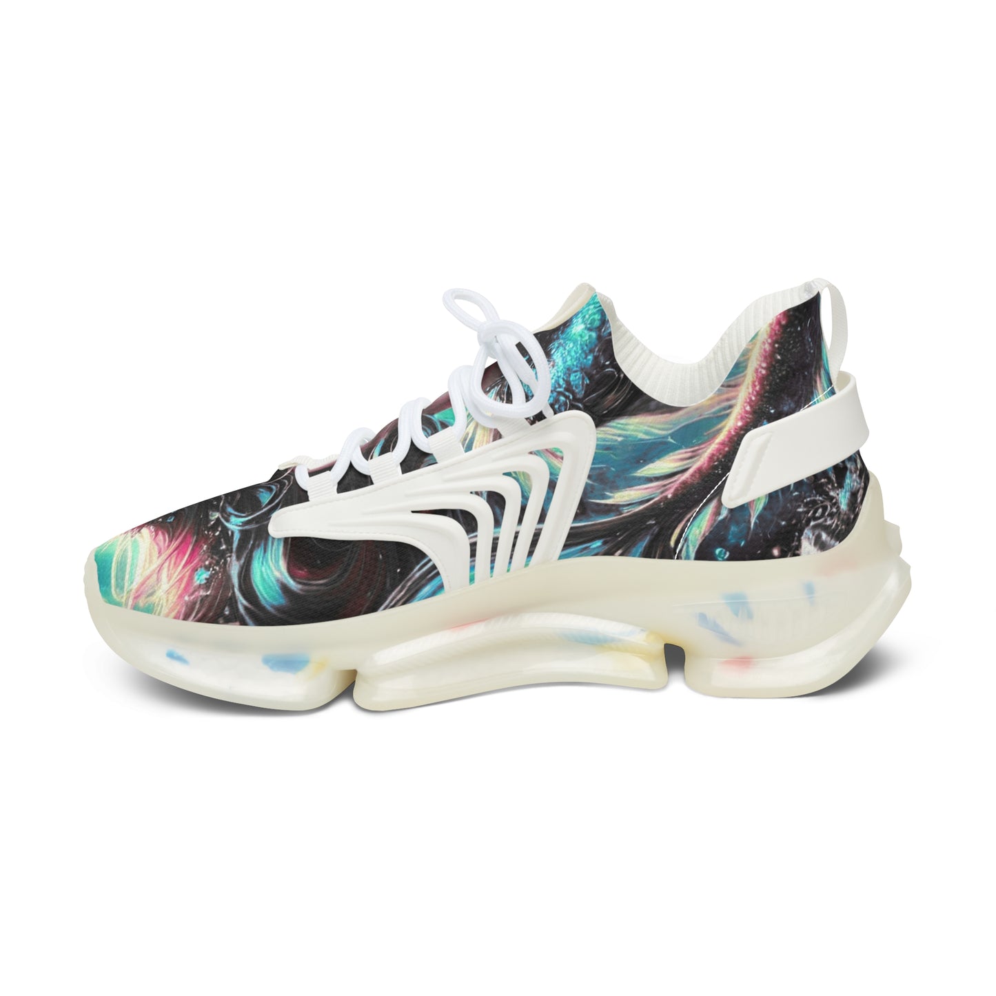 Vibrant Women's Mesh Sneakers, Stylish Athletic Shoes, Trendy Workout Footwear, Unique Fashion Sneakers, Colorful Sports Shoes