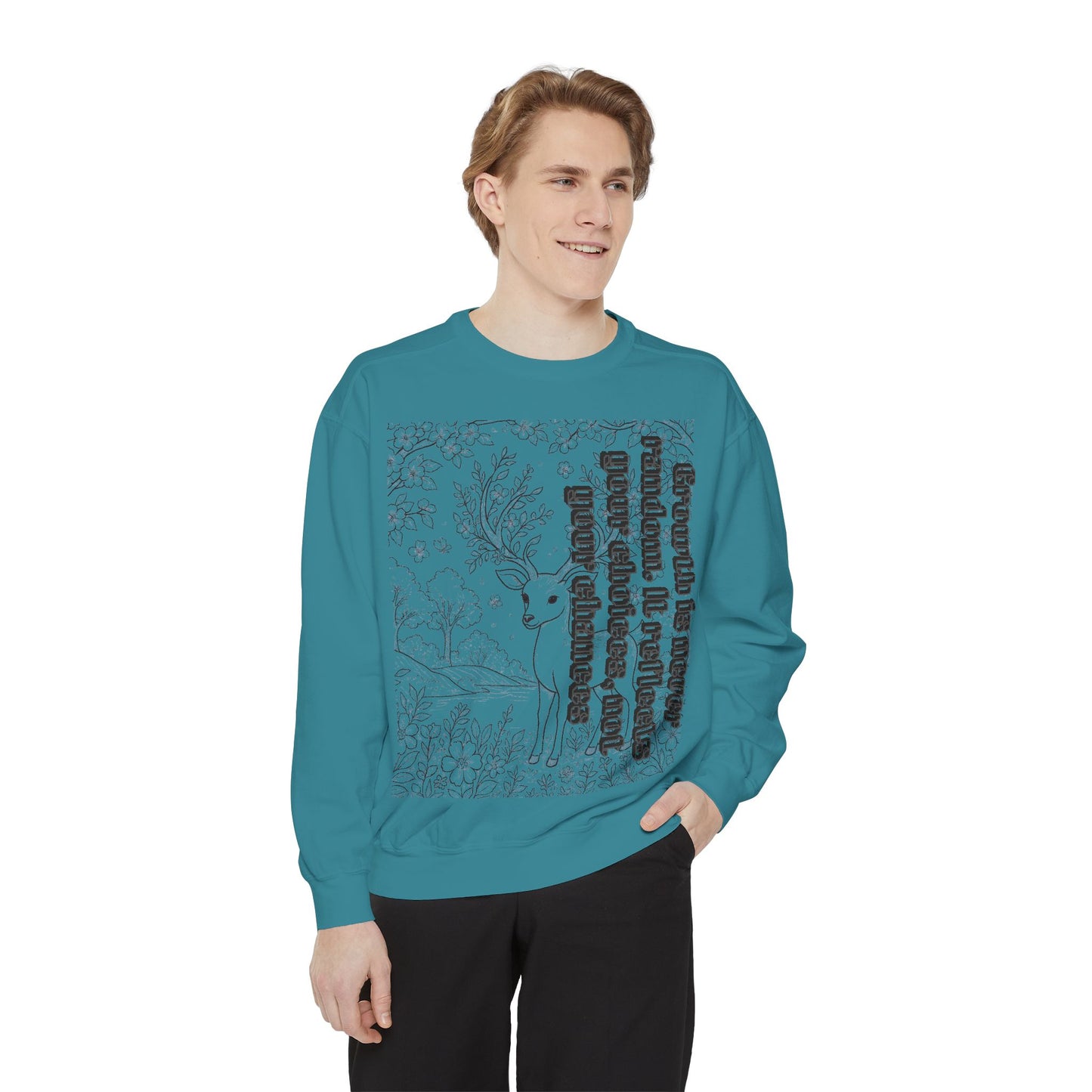 Whimsical Deer Sweatshirt | Cozy Casual Wear, Gift for Nature Lovers, Fall Fashion, Unique Artwork, Unisex Style