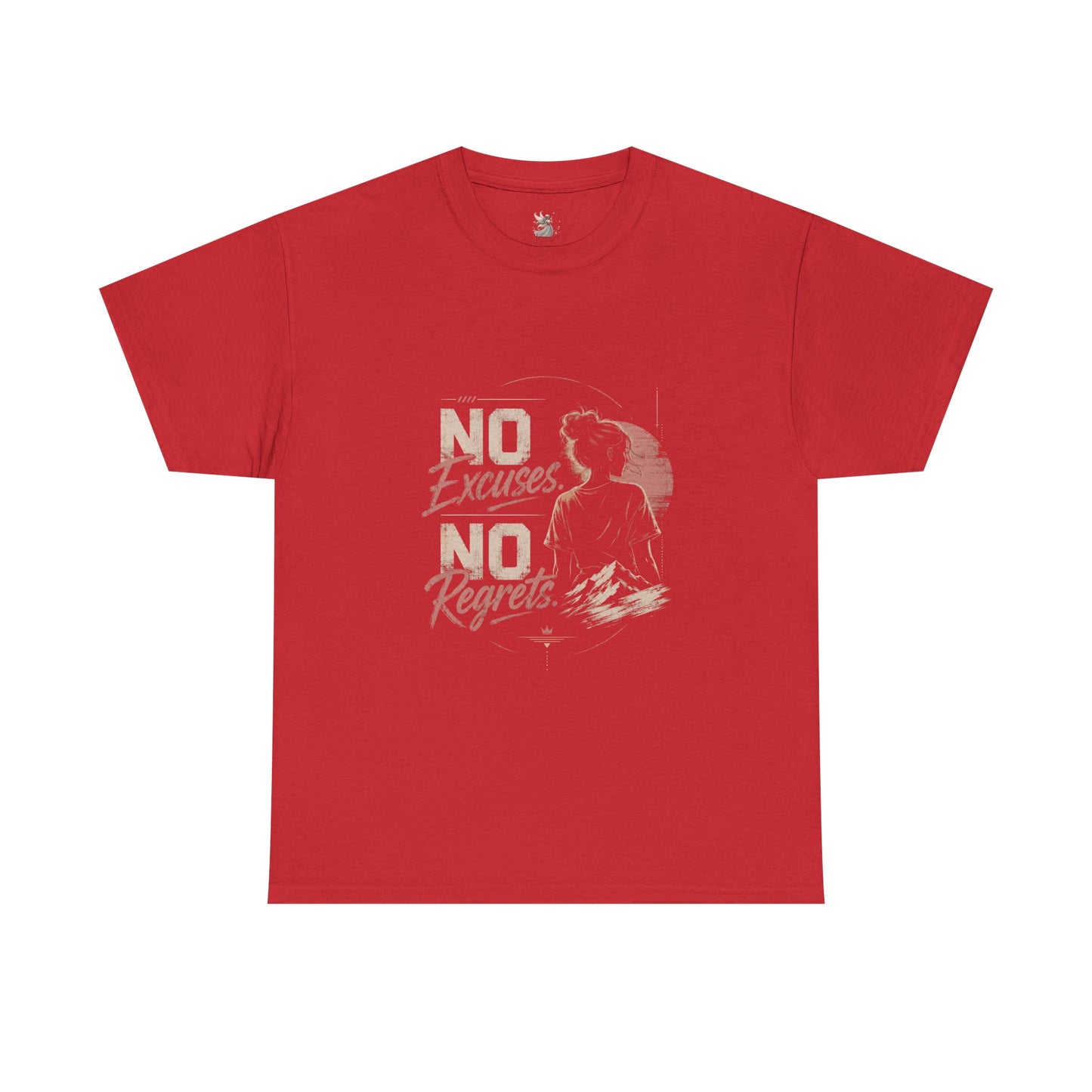 No Excuses No Regrets Tee | Motivational Graphic T-Shirt | Silhouette Design