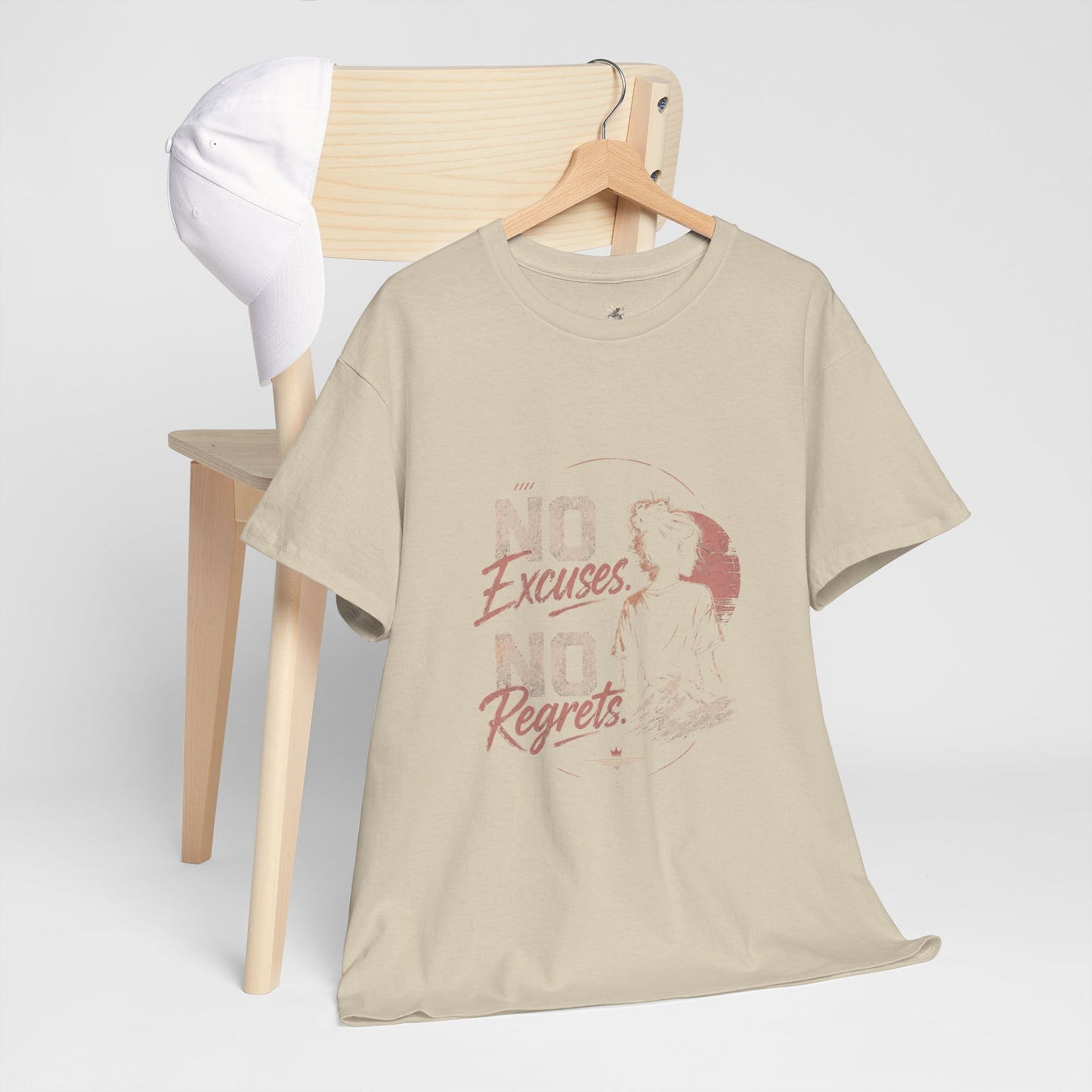 No Excuses No Regrets Tee | Motivational Graphic T-Shirt | Silhouette Design