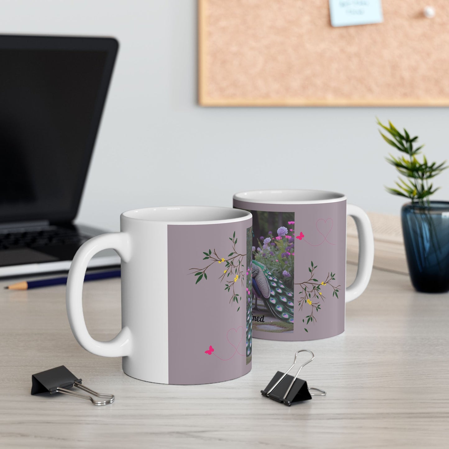 Peacock Love Ceramic Mug - Forever Entwined, Gift for Couples, Wedding, Anniversary, Home Decor, Nature Lovers
