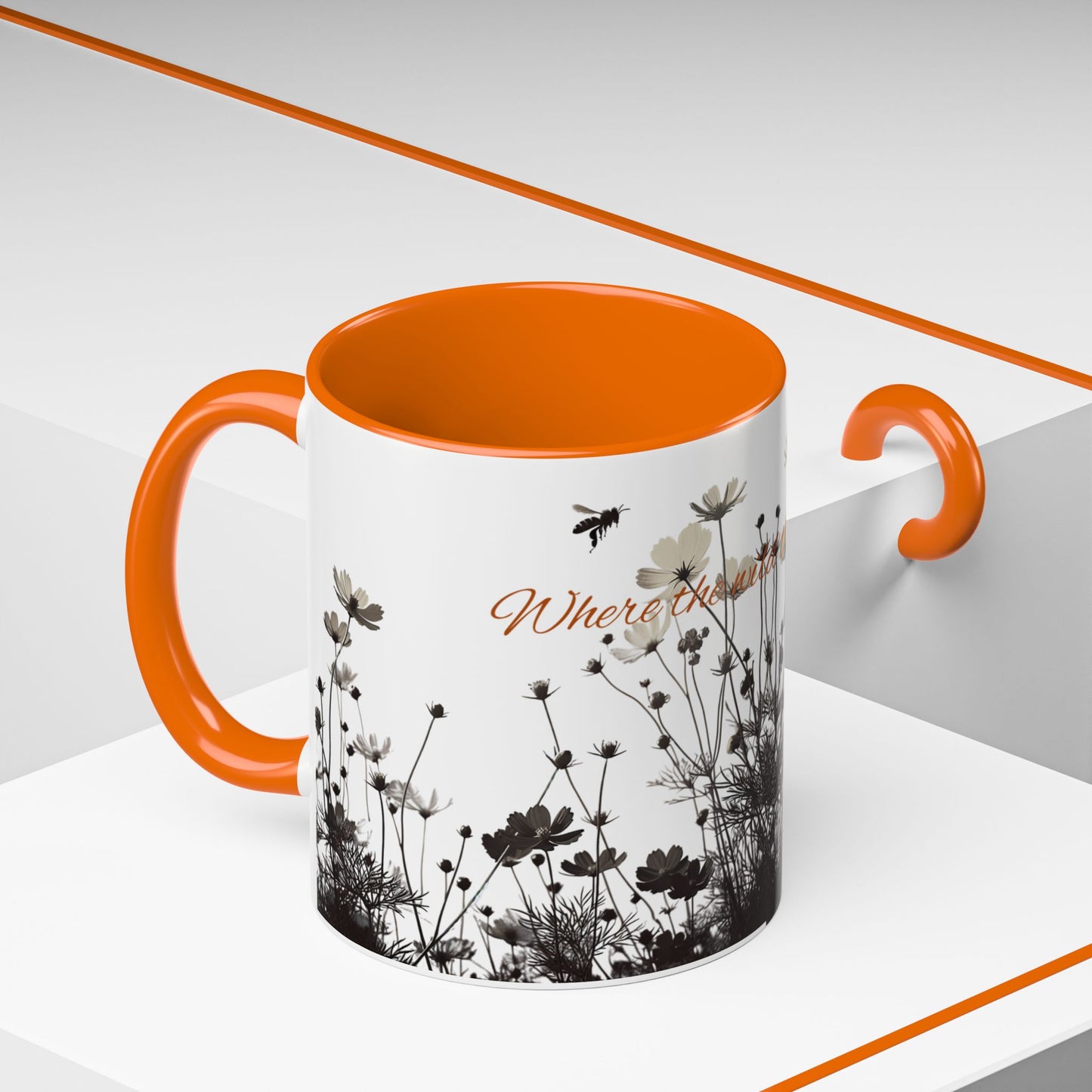 Floral Accent Coffee Mug