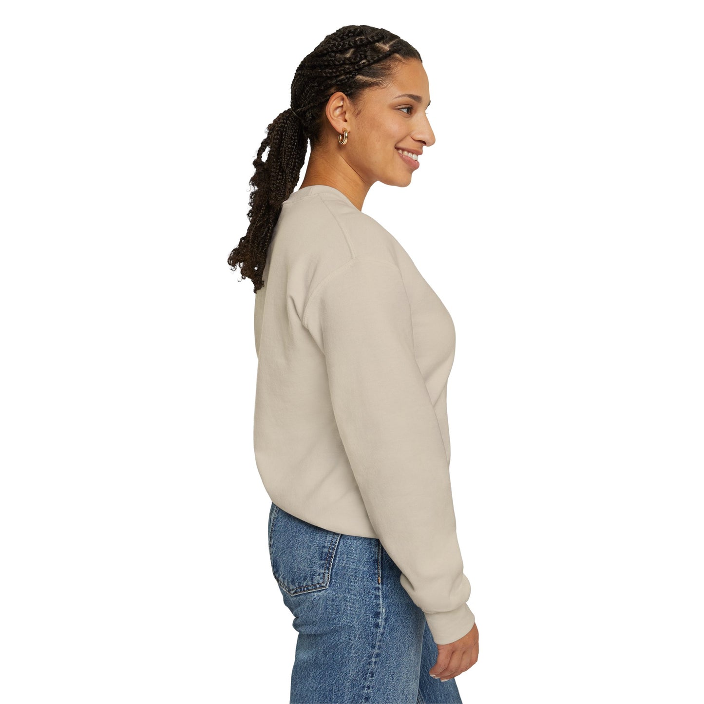 Minimalist Chest Quote Sweatshirt | Subtle Typographic Design