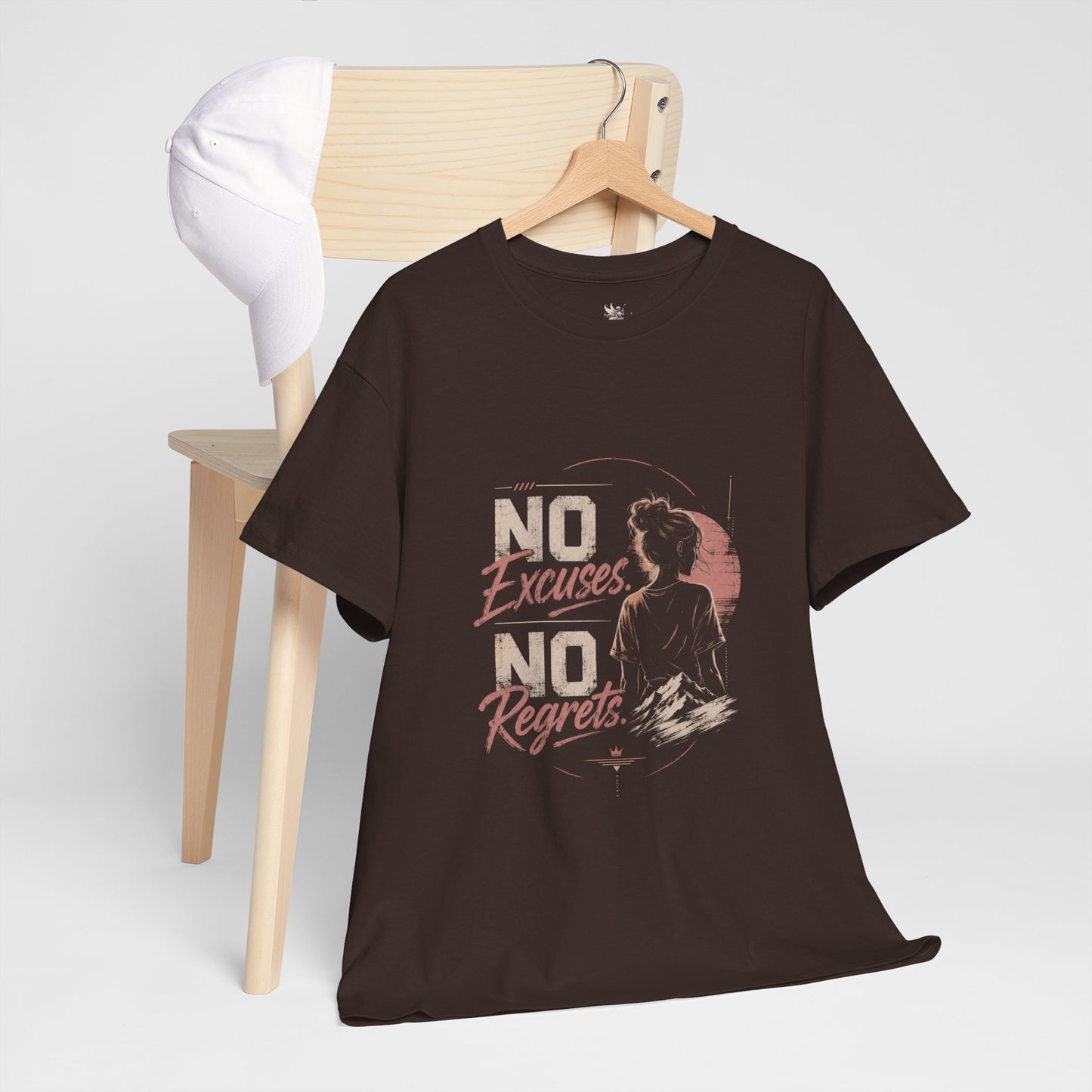 No Excuses No Regrets Tee | Motivational Graphic T-Shirt | Silhouette Design