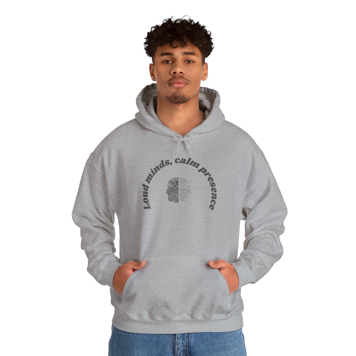 Calming Presence Hoodie - Unisex Heavy Blend™ Sweatshirt, Cozy Layer, Casual Wear, Mindfulness Gift, Relaxation Apparel
