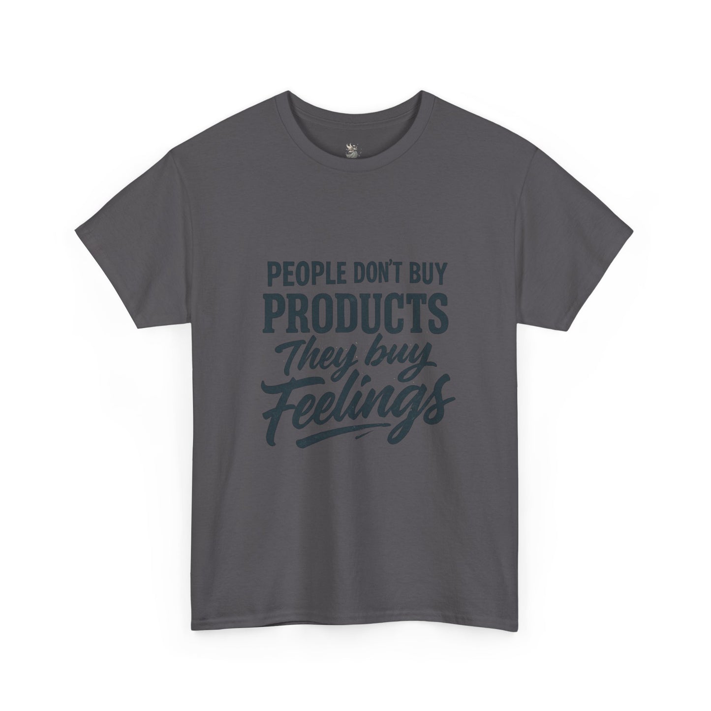 Unisex Heavy Cotton Tee: 'People Don't Buy Products, They Buy Feelings' - Casual Fashion, Gift Idea, Everyday Wear, Comfortable Style, [...]