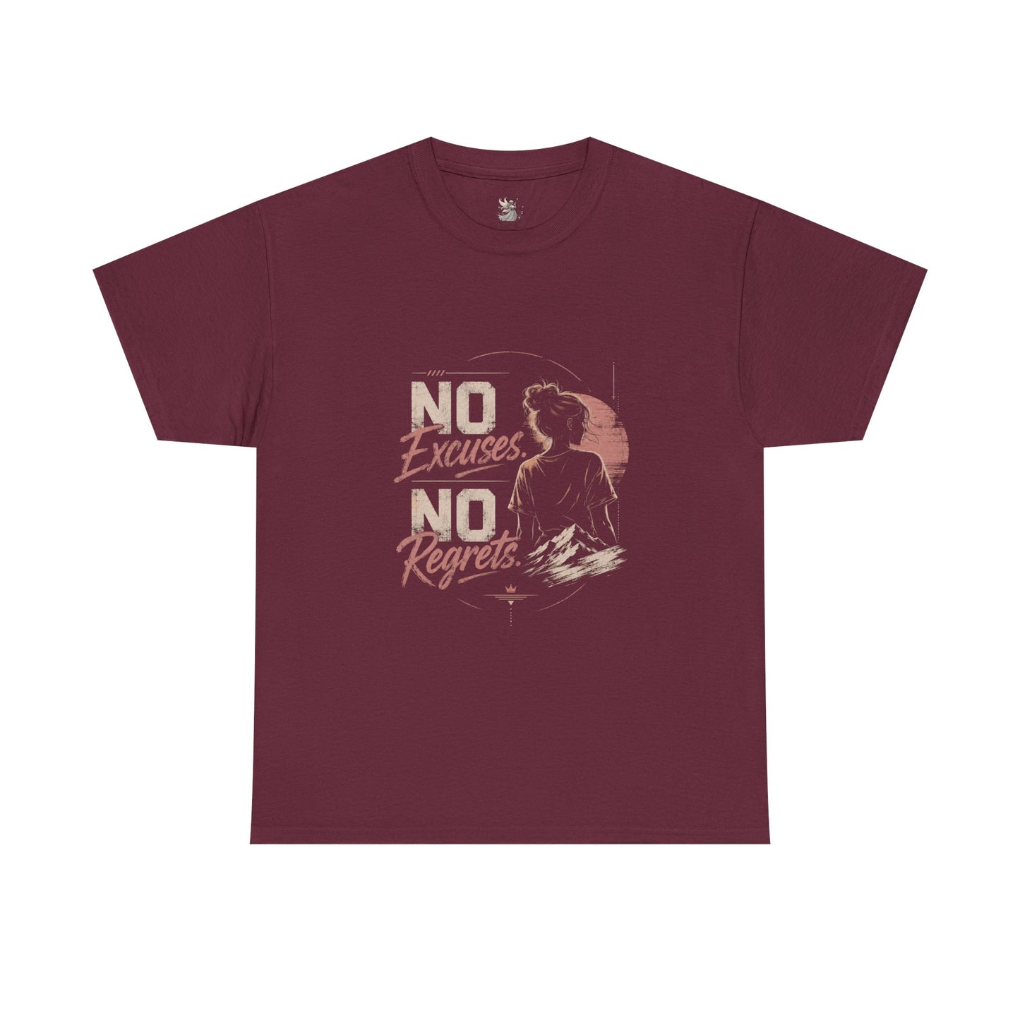 No Excuses No Regrets Tee | Motivational Graphic T-Shirt | Silhouette Design