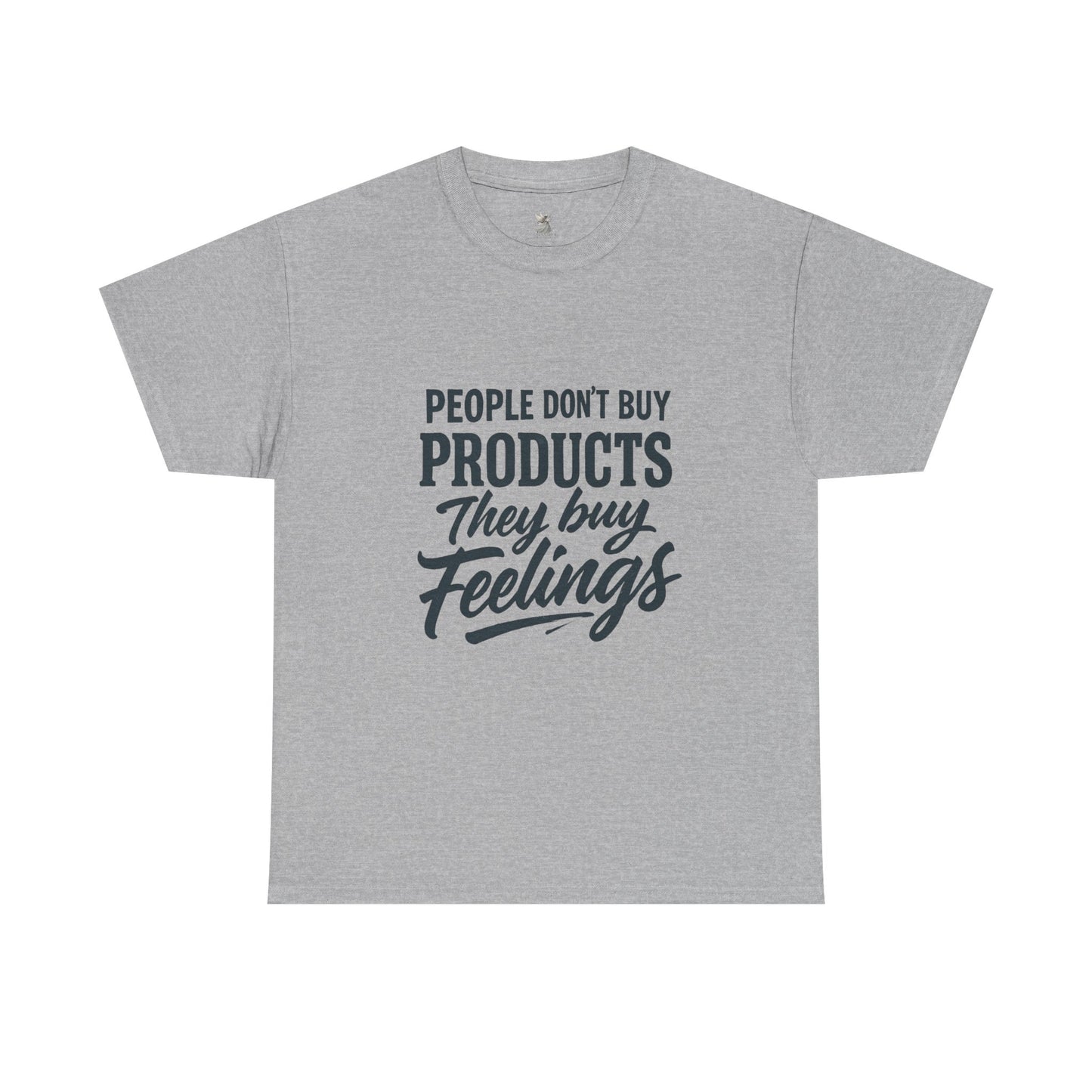 Unisex Heavy Cotton Tee: 'People Don't Buy Products, They Buy Feelings' - Casual Fashion, Gift Idea, Everyday Wear, Comfortable Style, [...]