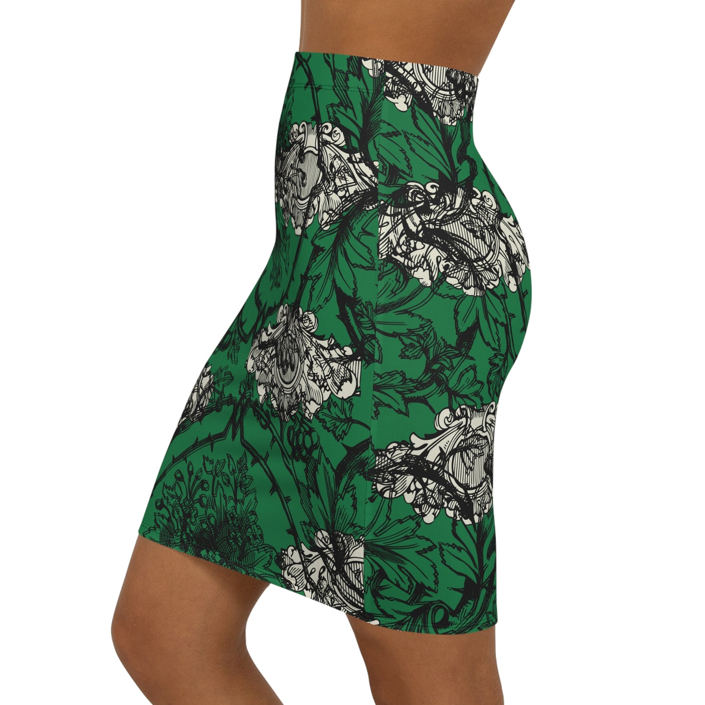 Stylish Womens Fashion Elegant Floral Mid-Waist Skirt