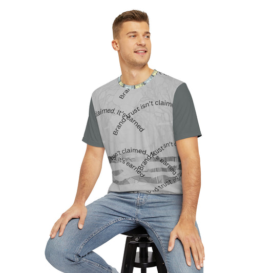 Stylish AOP Men's Polyester Tee with Inspirational Quote: Perfect for Casual Outings, Themed Parties, Gifts, & More