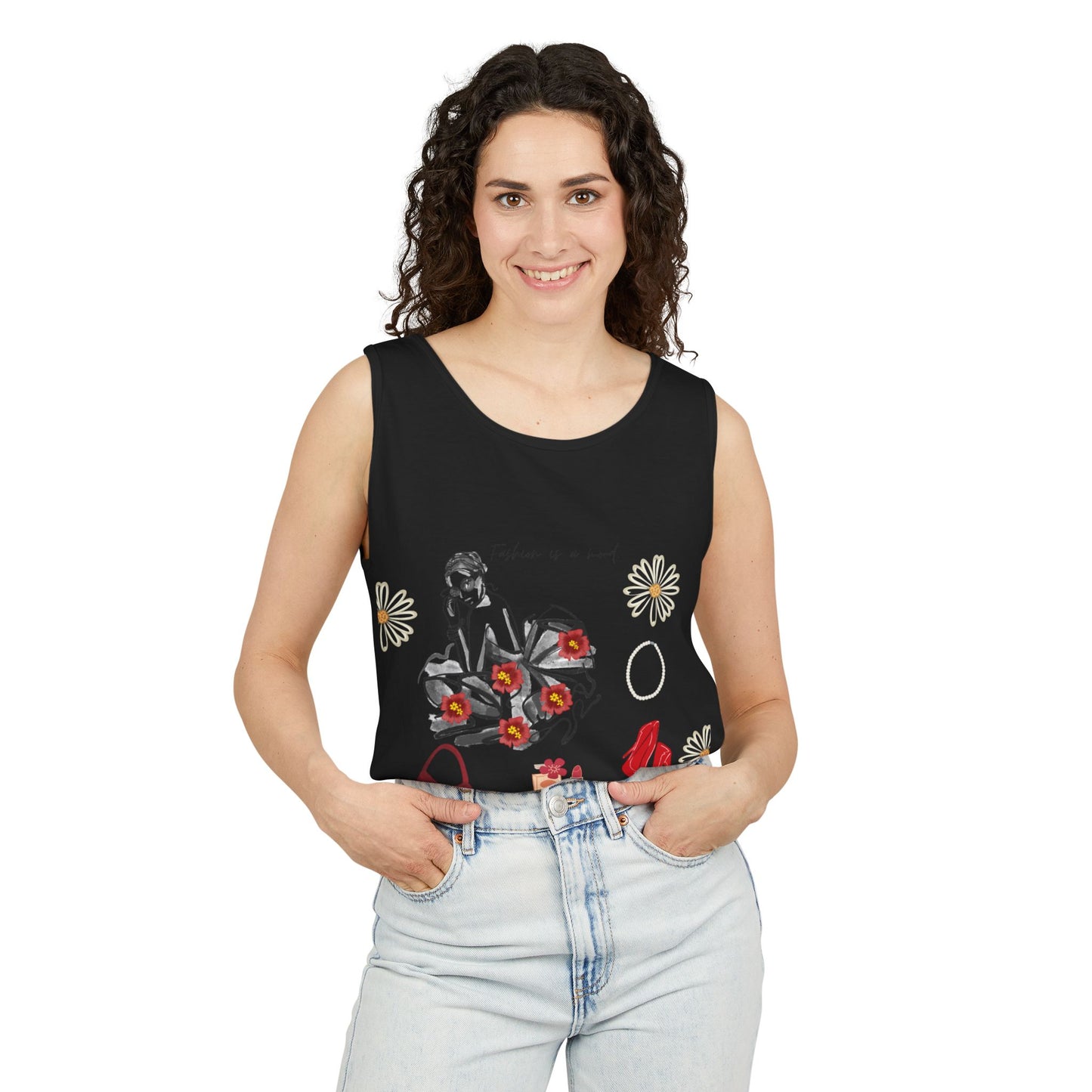 Stylish Fashionista Tank Top, trendsetter tank, summer apparel, gift for fashion lovers, casual chic top, vibrant summer style
