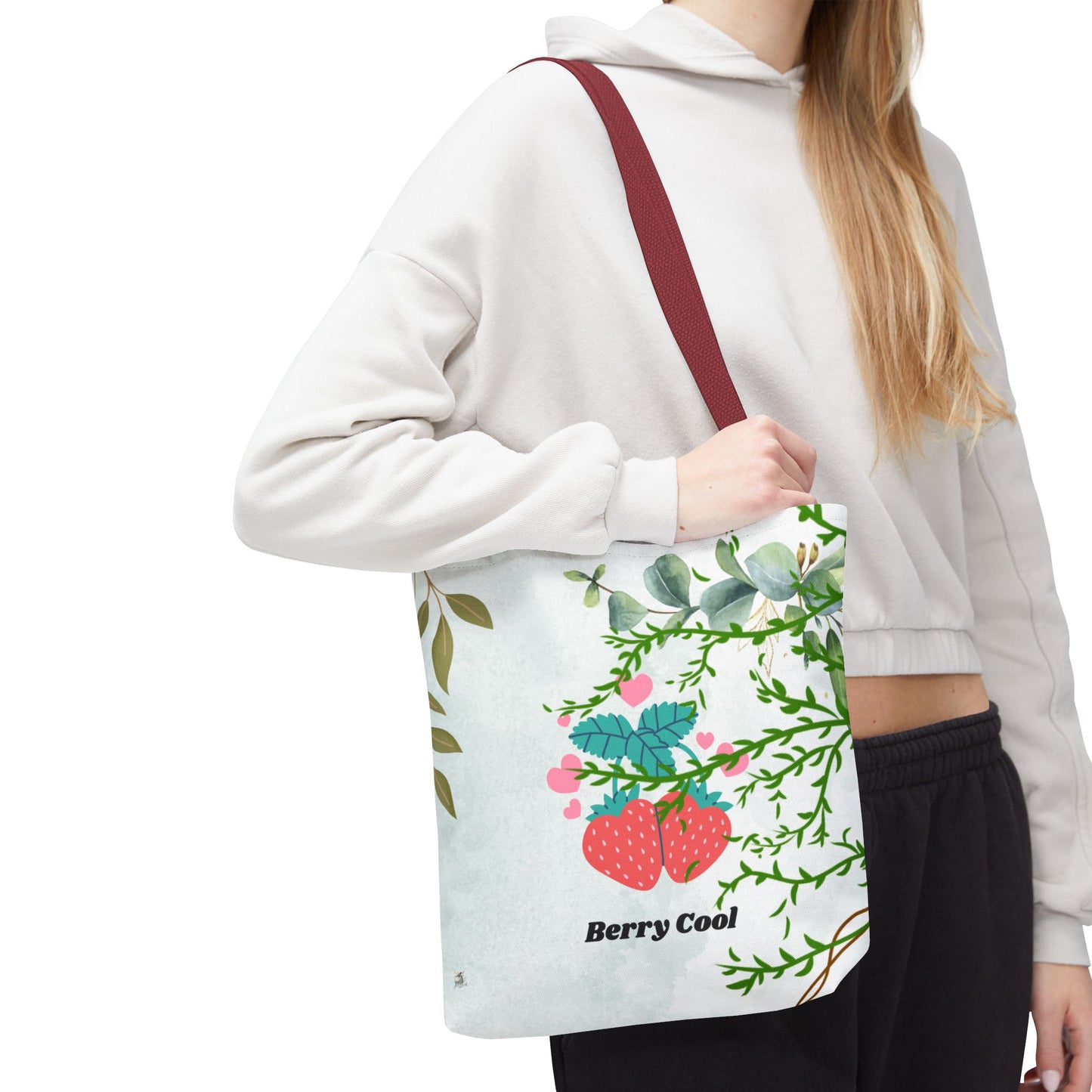 Berry Cool Tote Bag, Spring Fashion Accessory, Eco-Friendly Shopping Bag, Gift for Her, Floral Tote