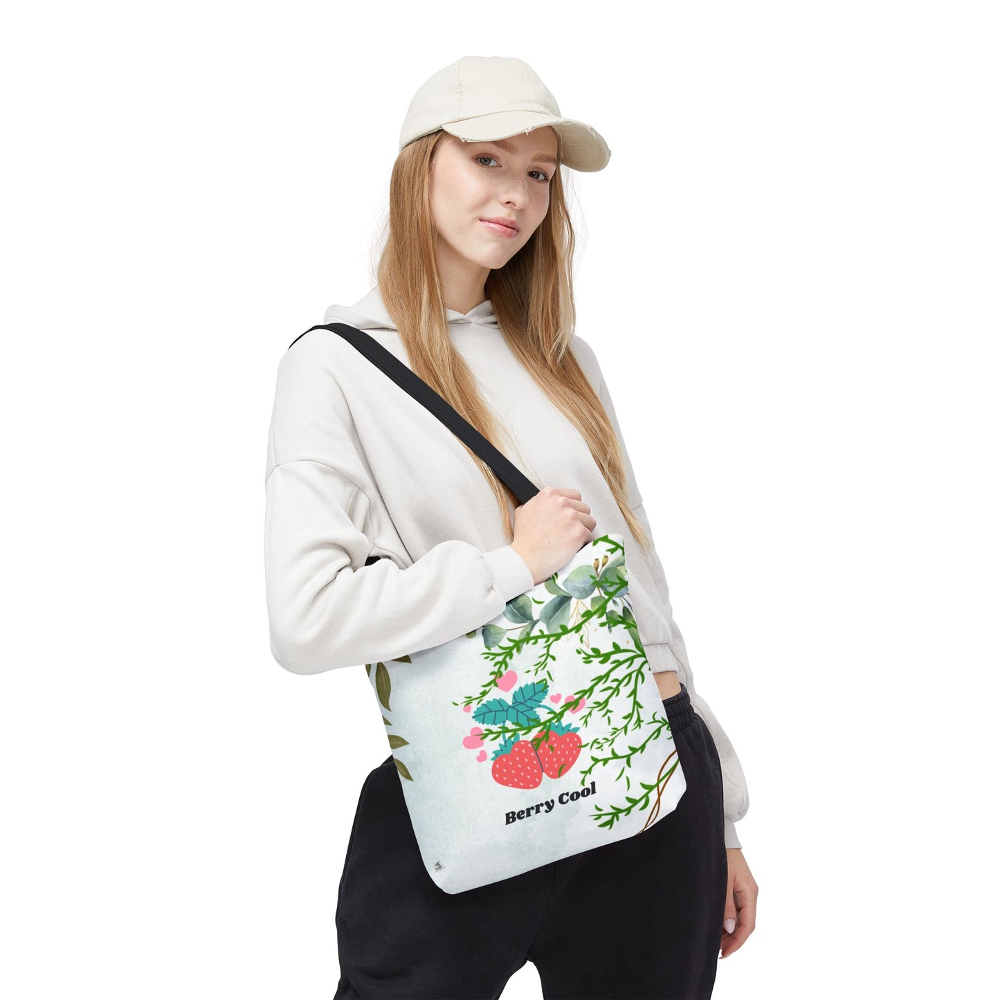 Berry Cool Tote Bag, Spring Fashion Accessory, Eco-Friendly Shopping Bag, Gift for Her, Floral Tote