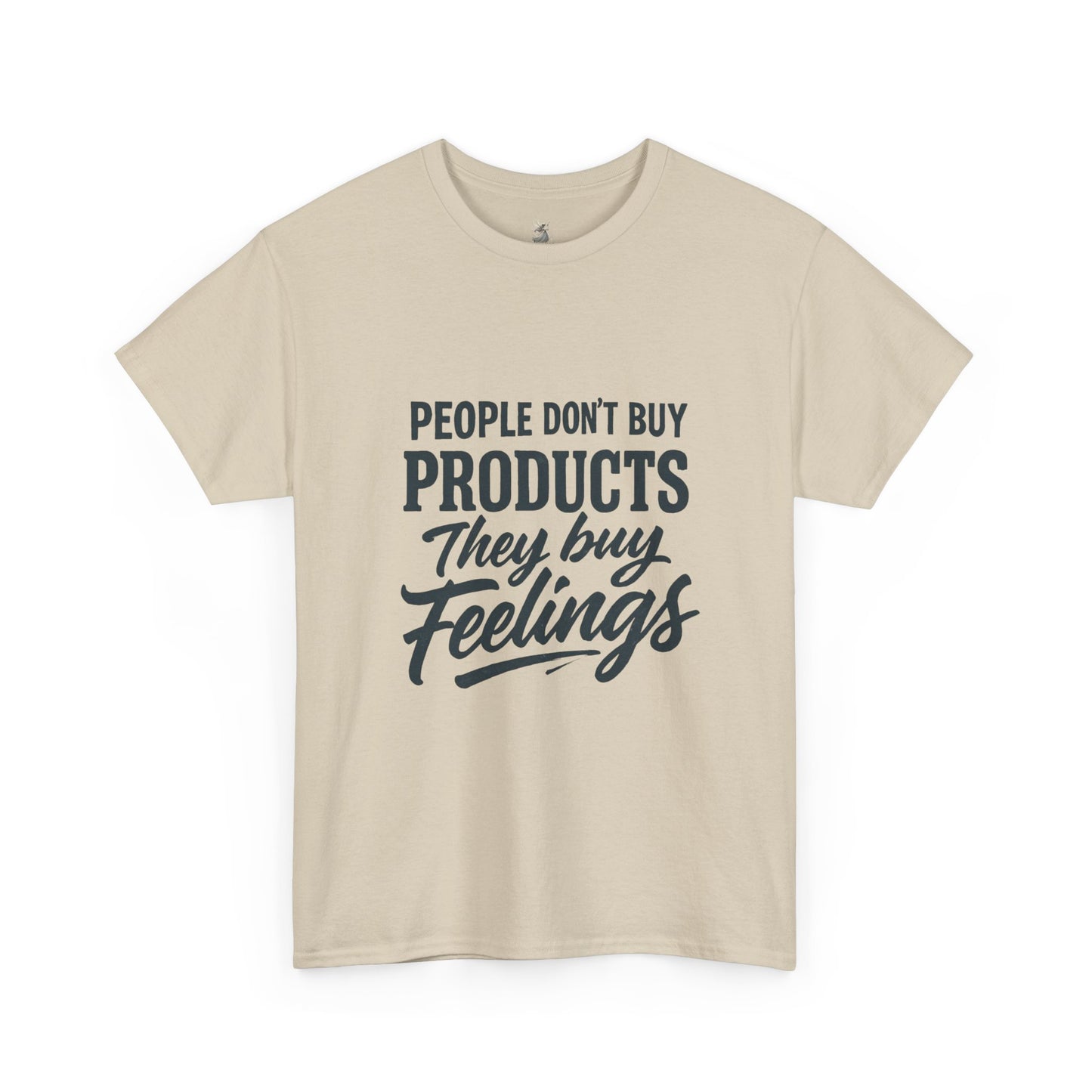 Unisex Heavy Cotton Tee: 'People Don't Buy Products, They Buy Feelings' - Casual Fashion, Gift Idea, Everyday Wear, Comfortable Style, [...]