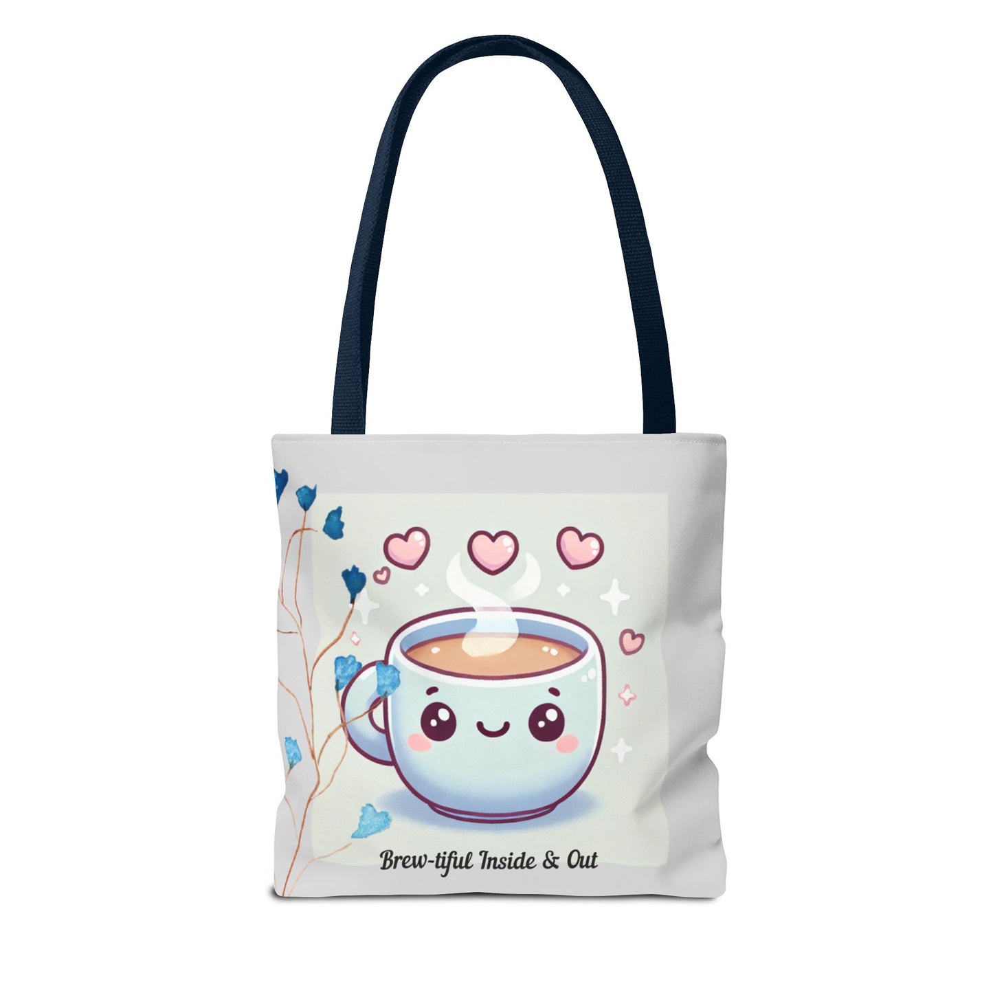 Cute Coffee Tote Bag, AOP Coffee Lover's Gift, Eco-Friendly Shopping Bag, Adorable Canvas Tote for Everyday Use, Heartfelt Design