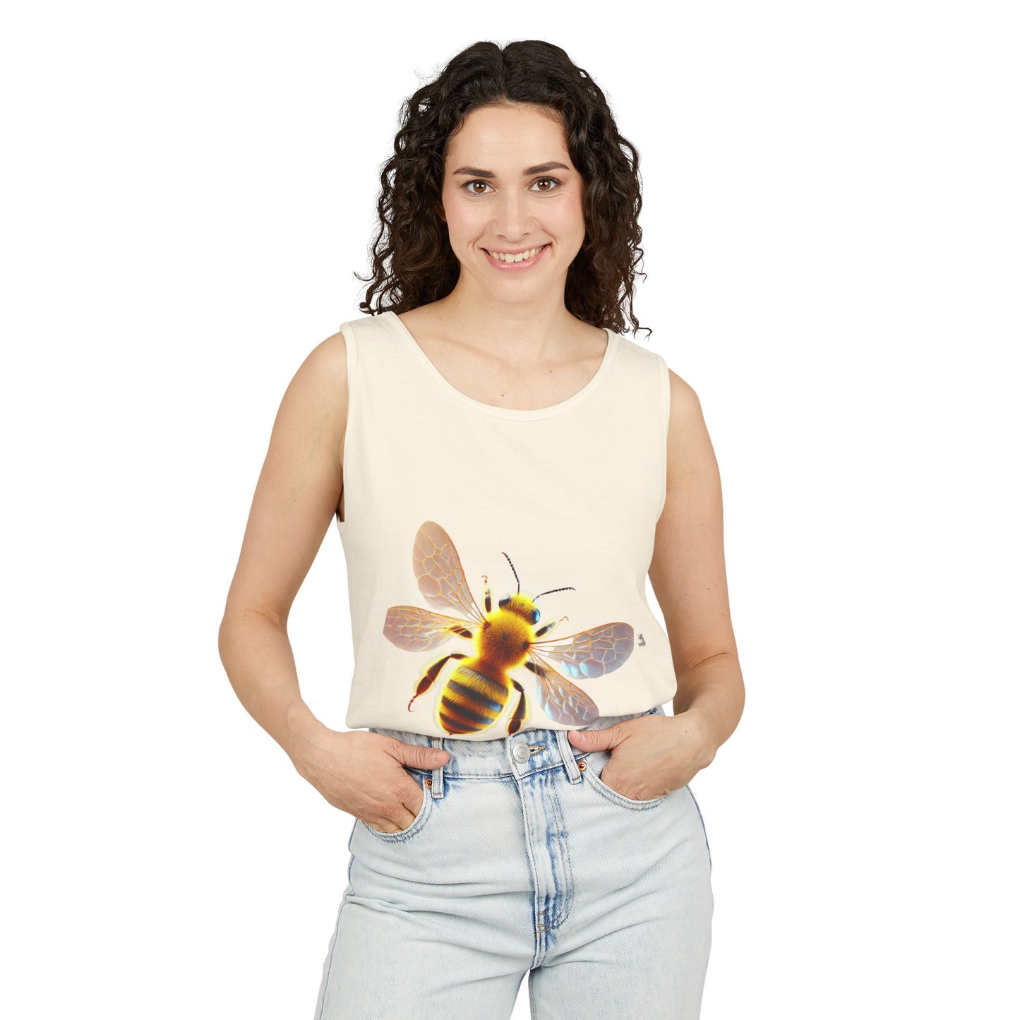 Bee Graphic Unisex Tank Top | Summer Casual Wear, Eco-Friendly Gift, Beach Top, Nature Lover Apparel, Bee Enthusiast Tank