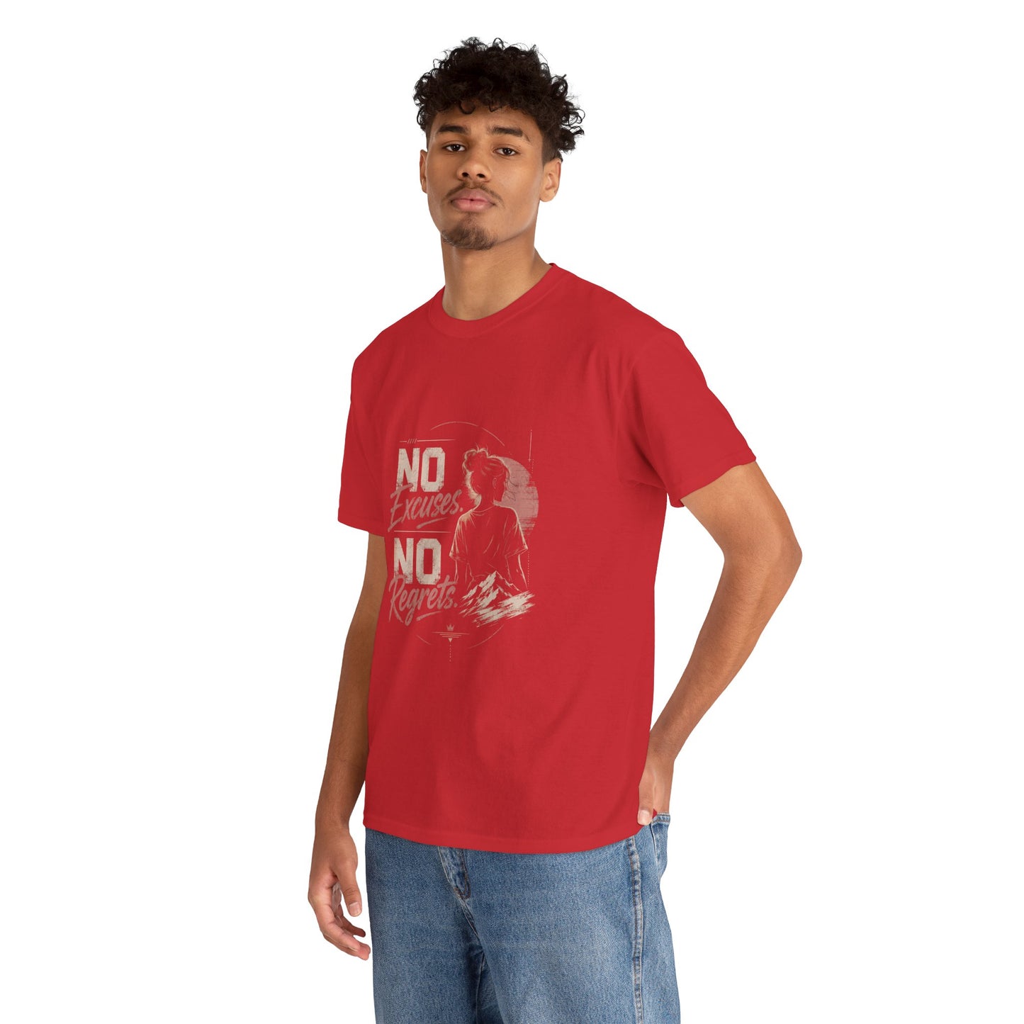 No Excuses No Regrets Tee | Motivational Graphic T-Shirt | Silhouette Design