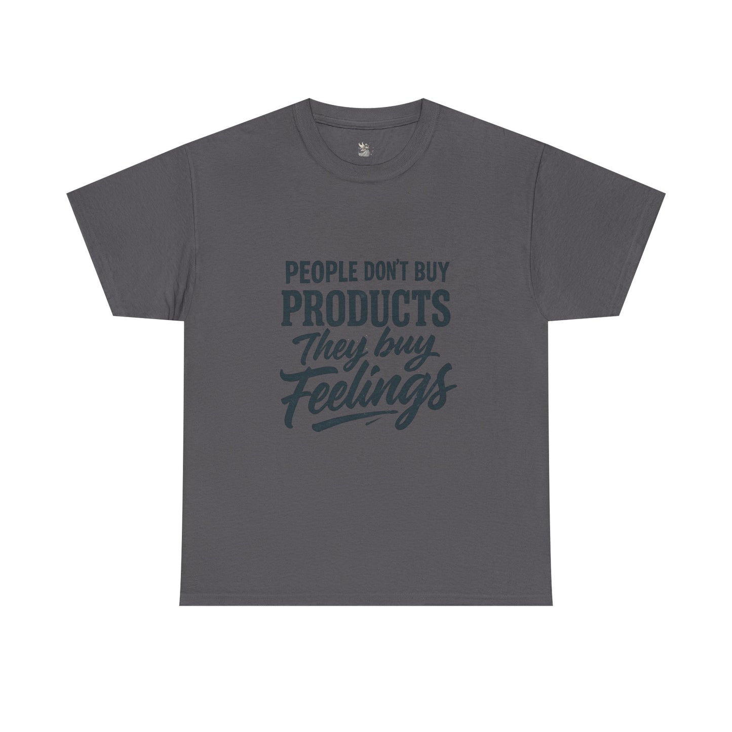 Unisex Heavy Cotton Tee: 'People Don't Buy Products, They Buy Feelings' - Casual Fashion, Gift Idea, Everyday Wear, Comfortable Style, [...]