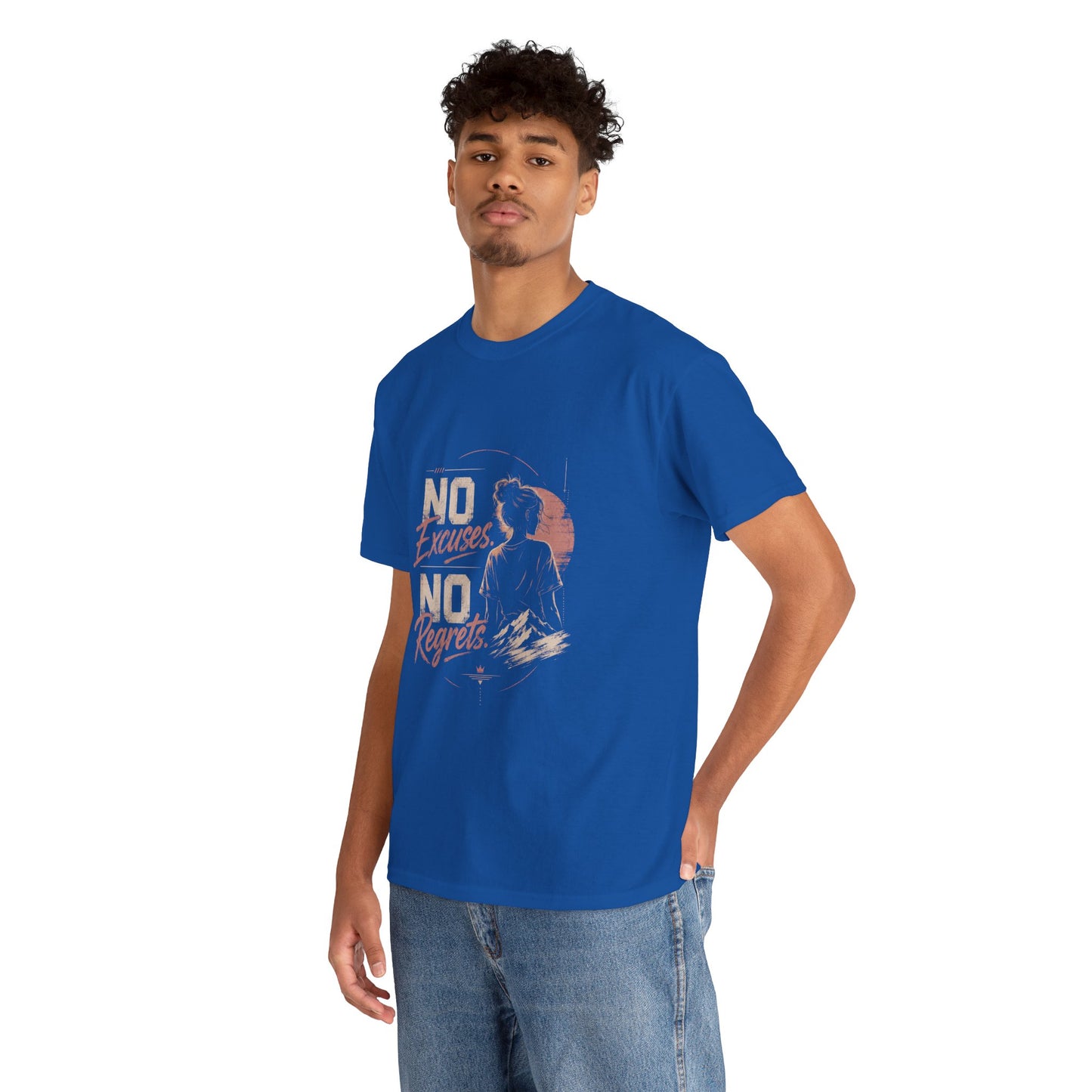 No Excuses No Regrets Tee | Motivational Graphic T-Shirt | Silhouette Design