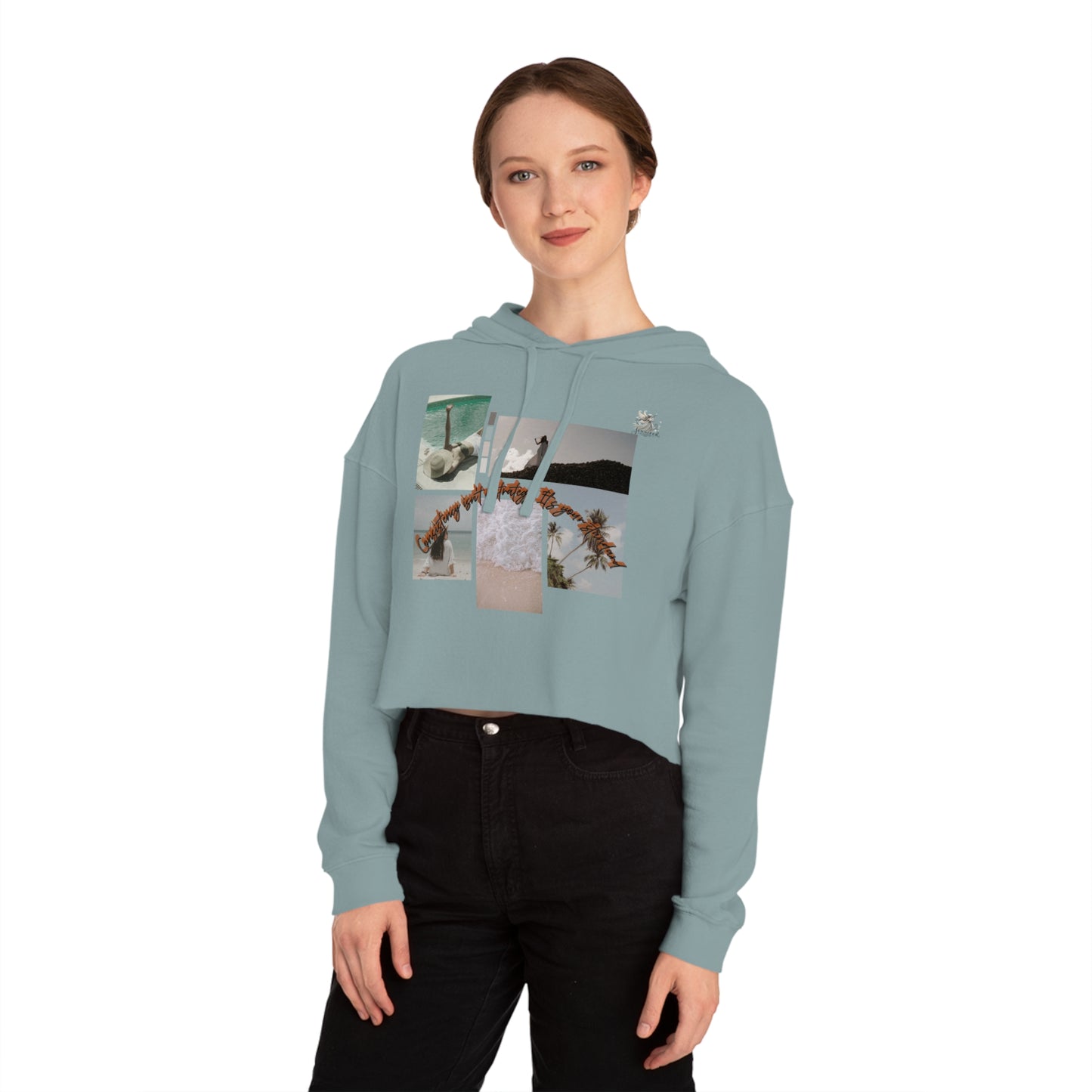 Stylish Cropped Hoodie, Casual Summer Fashion, Gift for Beach Lovers, Trendy Outfit, Women's Streetwear