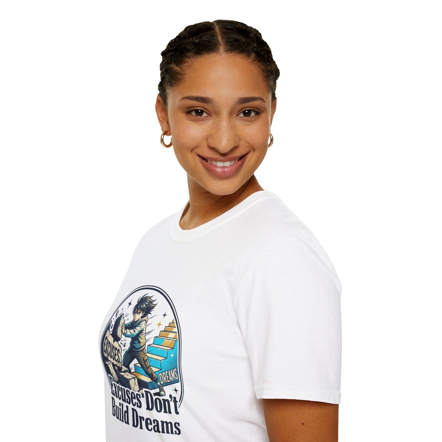 Excuses Don't Build Dreams T-Shirt — Motivational Skateboard Graphic Tee