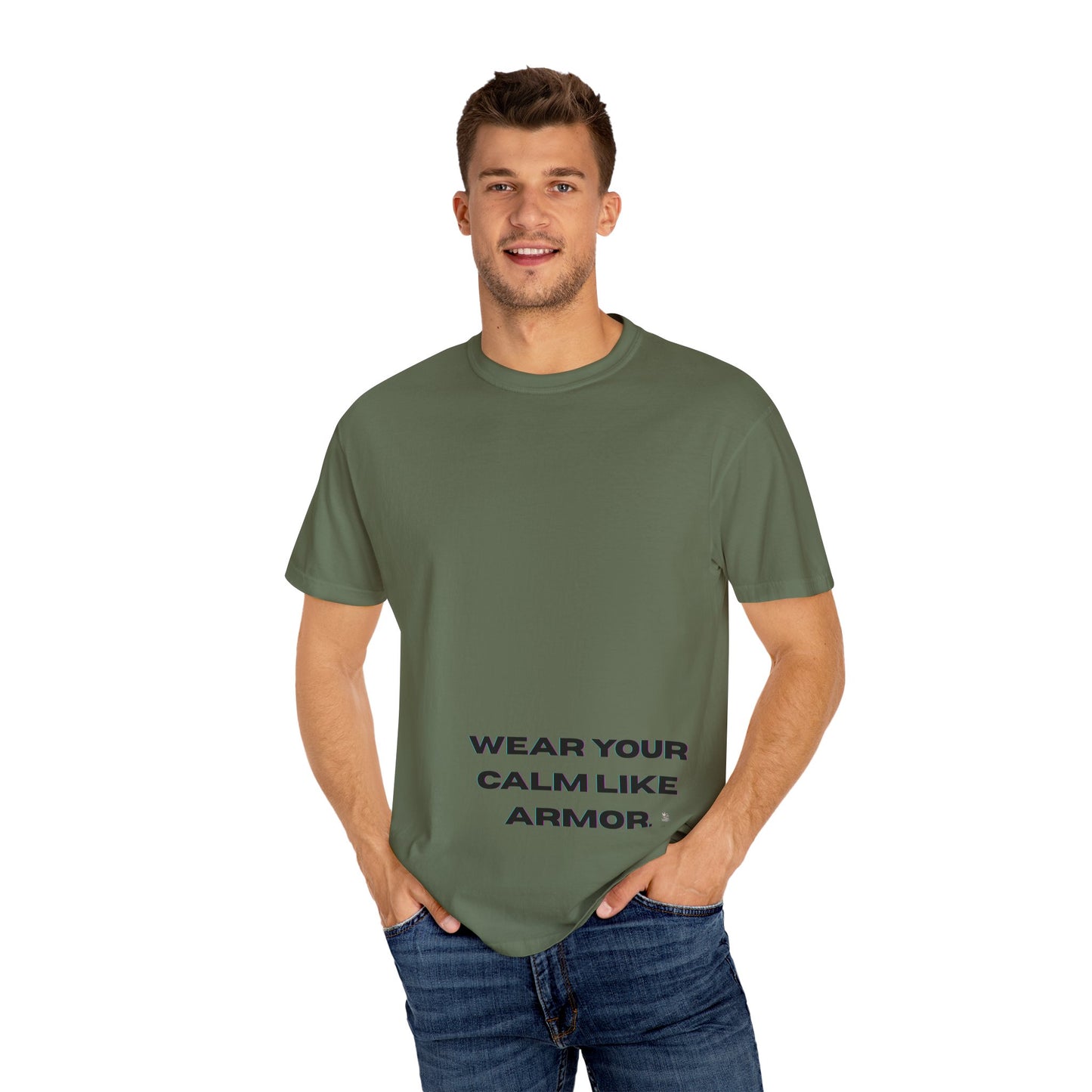 Calm Armor T-Shirt - Unisex Garment-Dyed Tee, Motivational Quote Shirt, Relaxed Fit Casual Wear, Mindfulness Apparel, Gift for Stress Relief