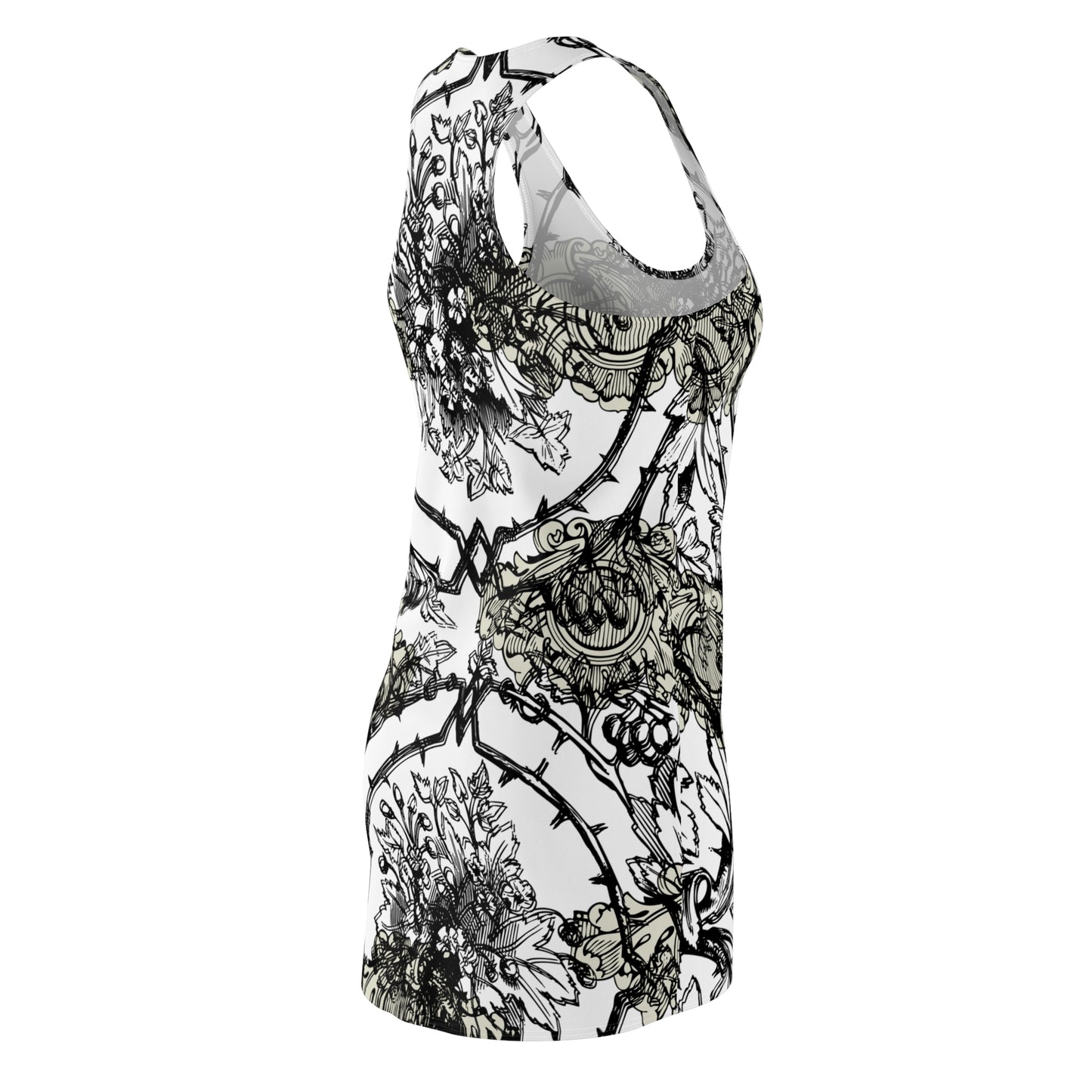 Floral Print Racerback Dress for Women, Casual Summer Dress, Beachwear, Event Apparel, Gift for Her, Trendy Outfit