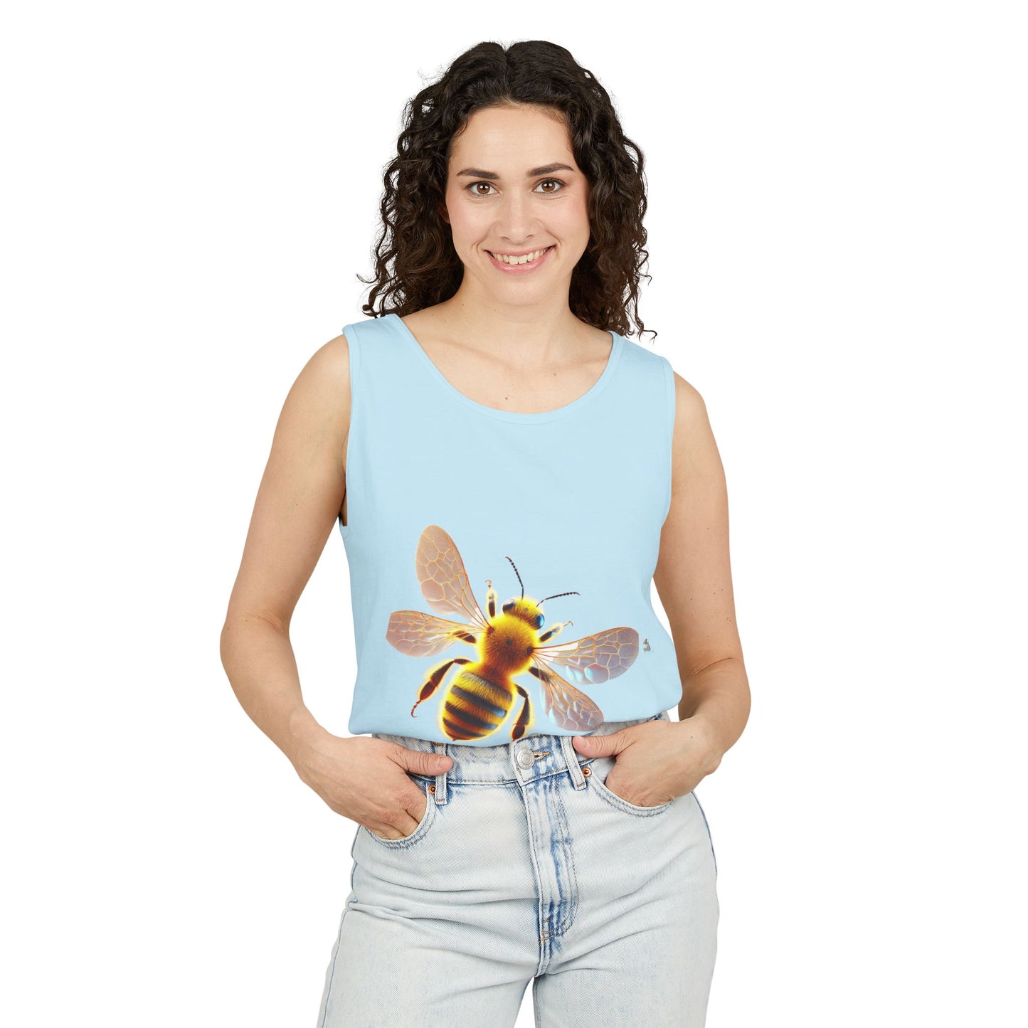 Bee Graphic Unisex Tank Top | Summer Casual Wear, Eco-Friendly Gift, Beach Top, Nature Lover Apparel, Bee Enthusiast Tank