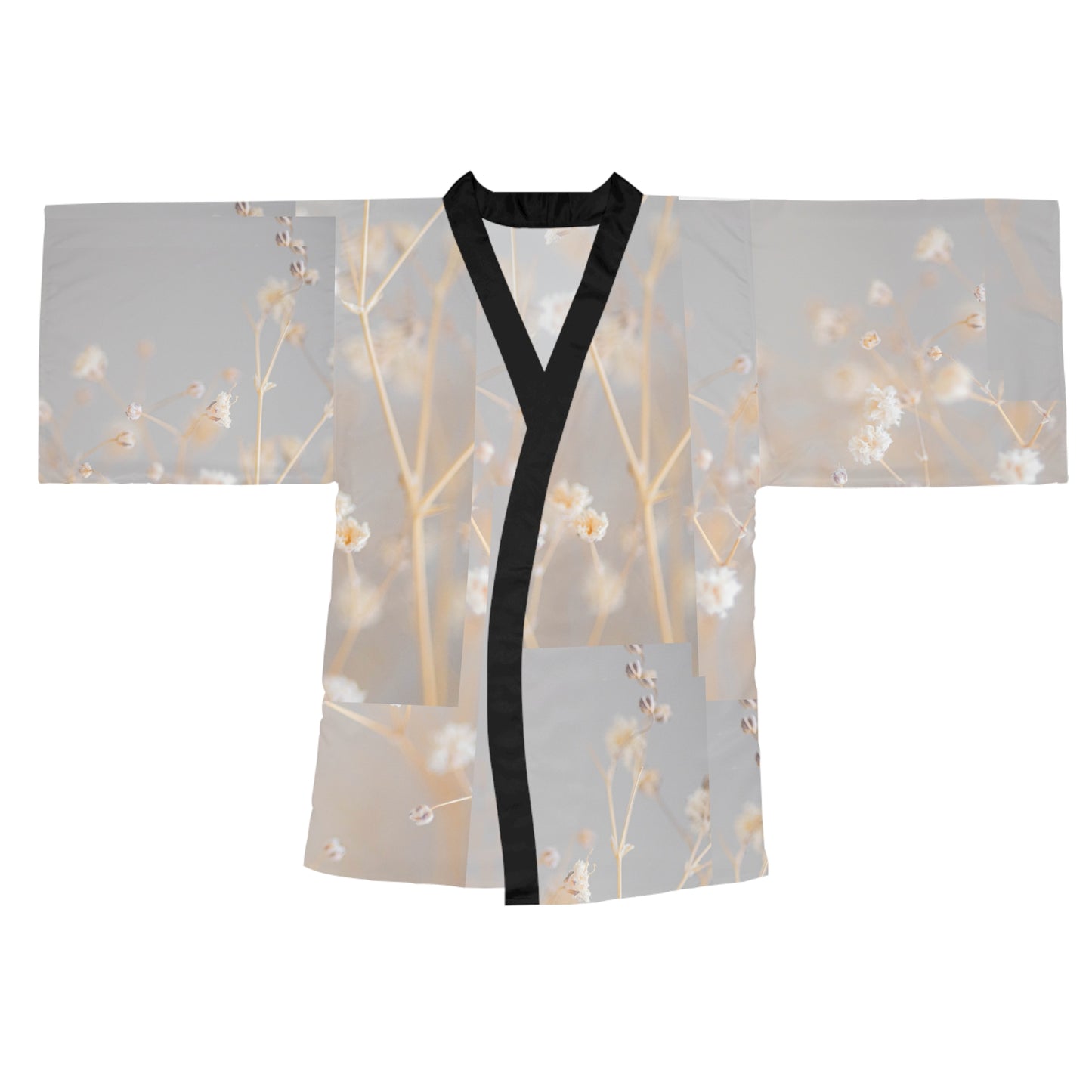 Elegant Floral Long Sleeve Kimono Robe, Lightweight Kimono, Loungewear Gift, Cozy Robe, Perfect for Relaxing, Floral Print Kimono