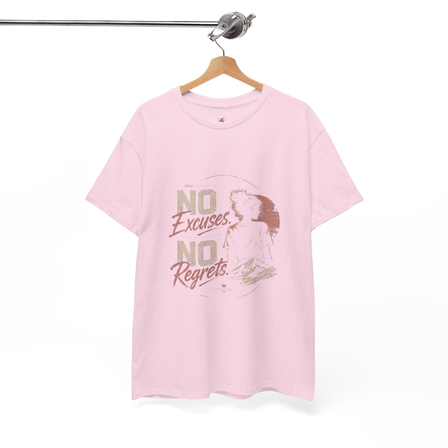 No Excuses No Regrets Tee | Motivational Graphic T-Shirt | Silhouette Design