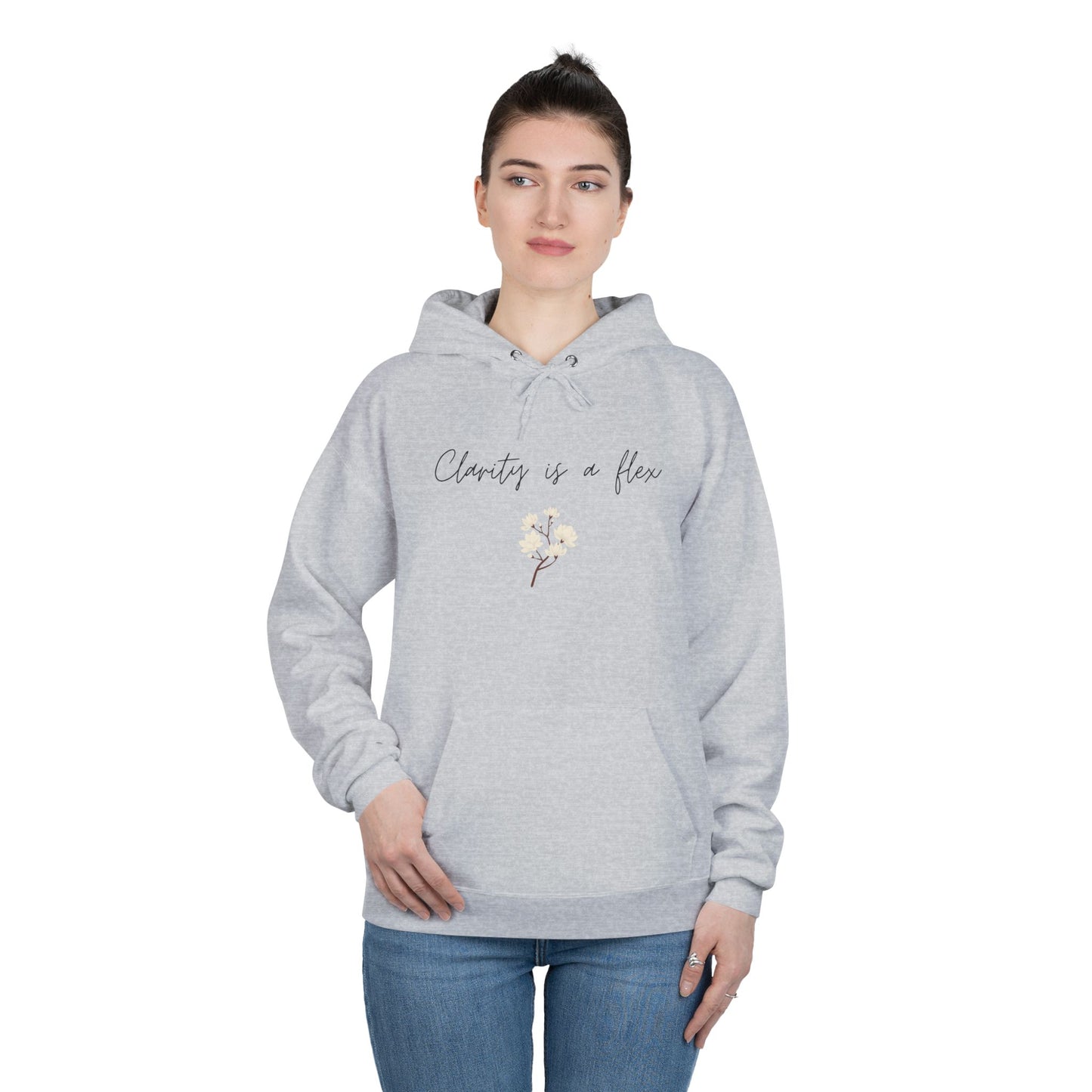 Charity Is a Flower Hoodie — Minimal Floral Charity Quote Pullover