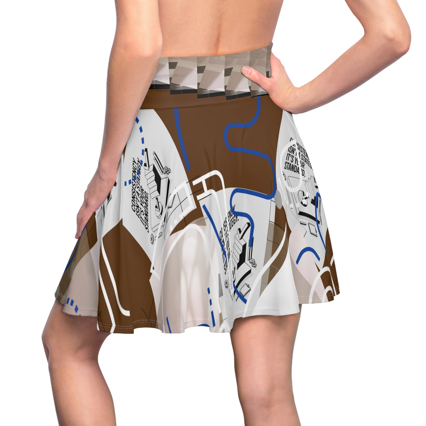 Chic Women's Skater Skirt, Stylish Fashion Skirt, Trendy Casual Skirt, Graphic Print Skater, Unique Summer Outfit