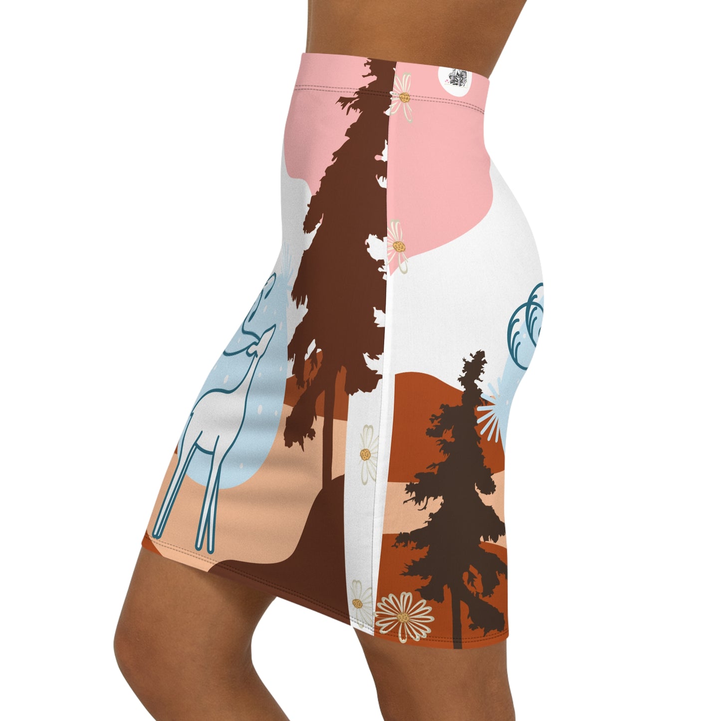 Nature-Inspired Women's Pencil Skirt, AOP Skirt, Trendy Office Wear, Casual Skirt, Holiday Outfit, Gift for Her