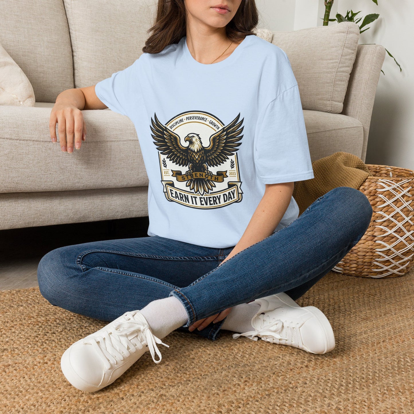 Eagle Emblem Earn It Every Day T-Shirt | Wisdom, Discipline, Perseverance