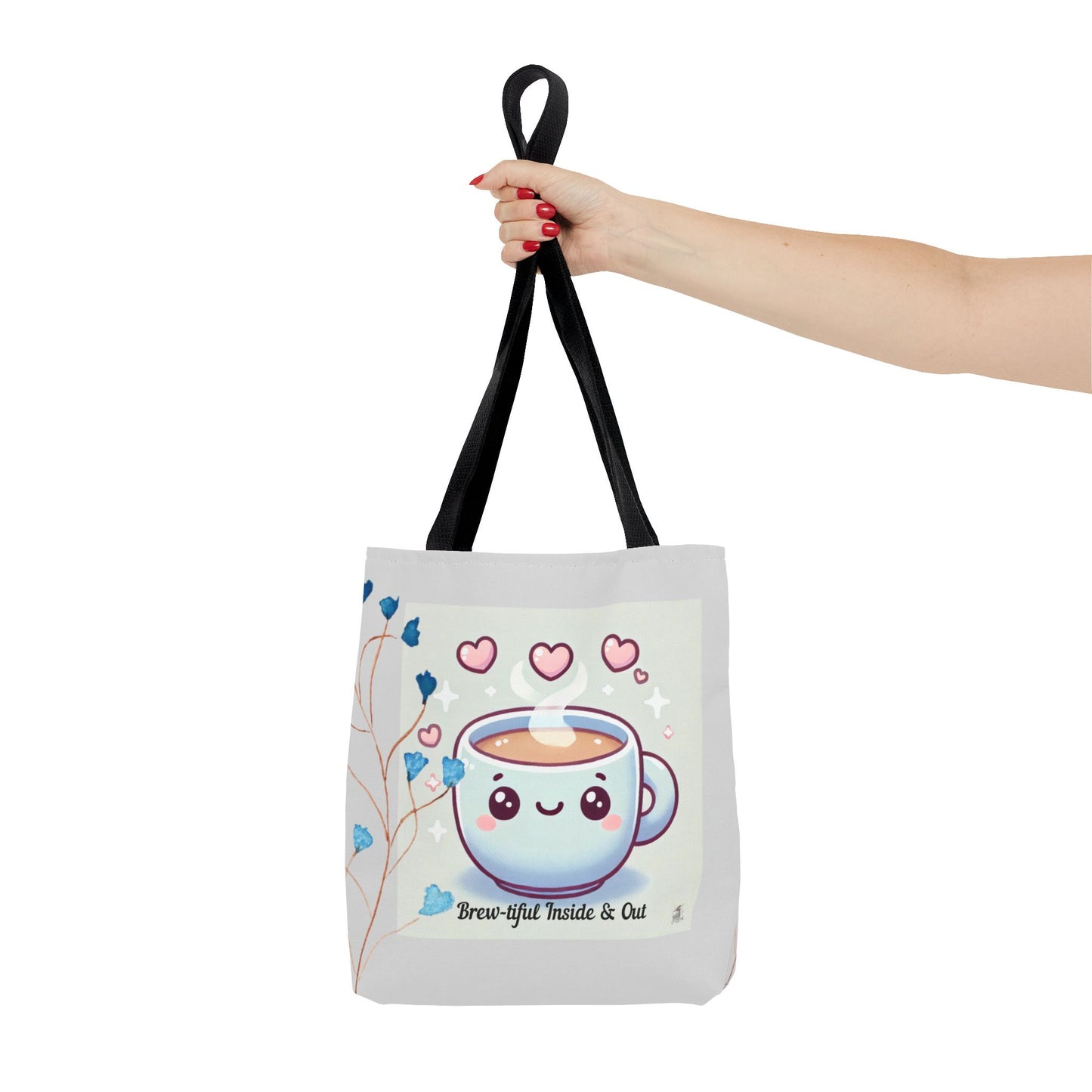Cute Coffee Tote Bag, AOP Coffee Lover's Gift, Eco-Friendly Shopping Bag, Adorable Canvas Tote for Everyday Use, Heartfelt Design