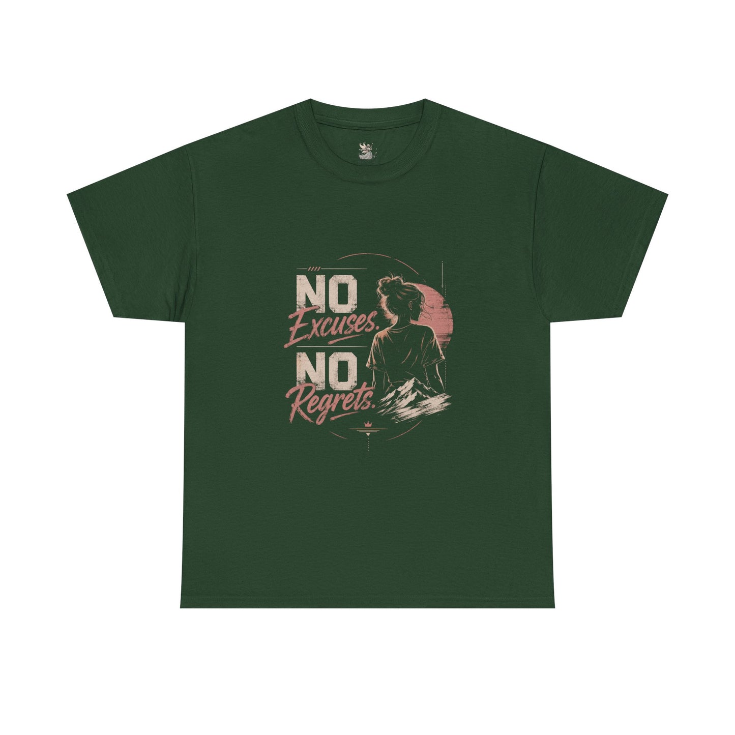 No Excuses No Regrets Tee | Motivational Graphic T-Shirt | Silhouette Design