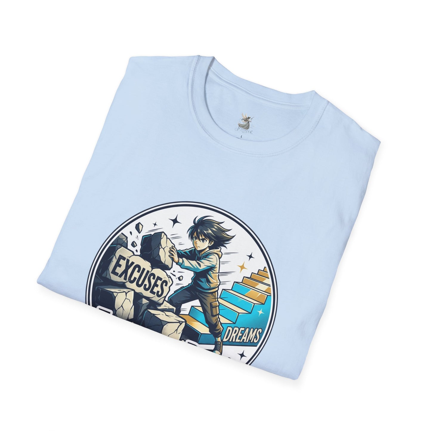 Excuses Don't Build Dreams T-Shirt — Motivational Skateboard Graphic Tee