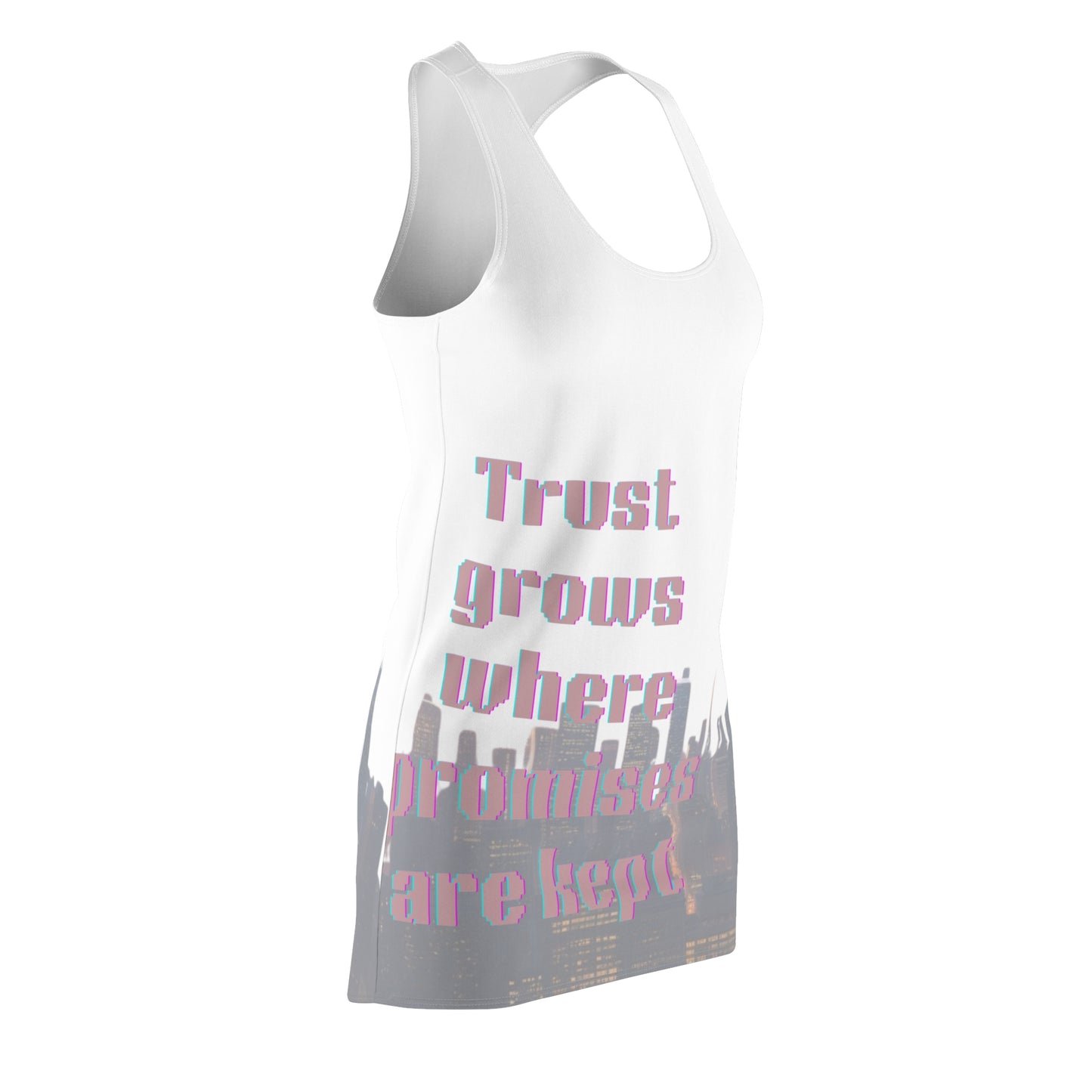Trust Grows Racerback Dress, Motivational Dress, Inspirational Fashion, Women's Summer Dress, Unique Gift for Her, Casual Everyday Wear