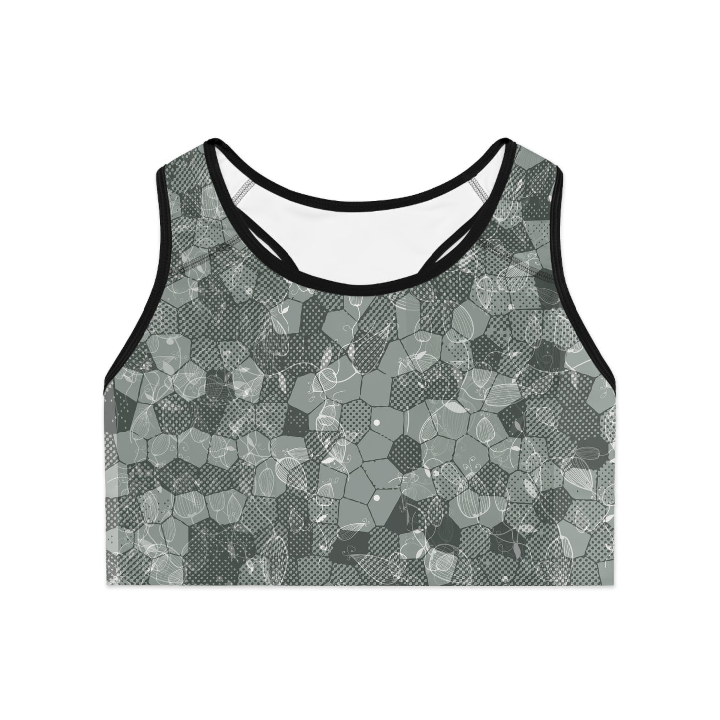 Stylish Sports Bra with Unique Hexagonal Pattern, Activewear for Yoga, Fitness, Dance, Gym, Workout, Gift for Athletes