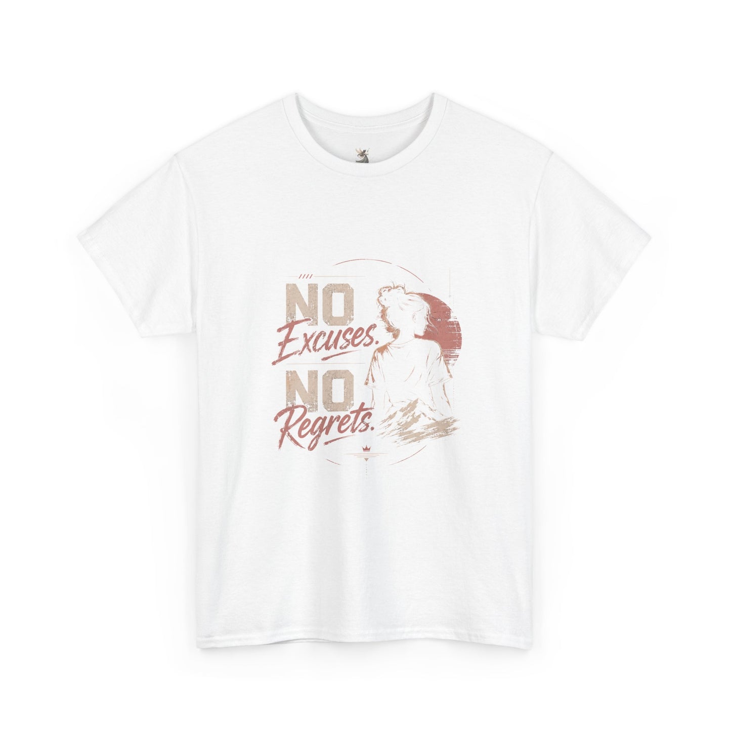 No Excuses No Regrets Tee | Motivational Graphic T-Shirt | Silhouette Design