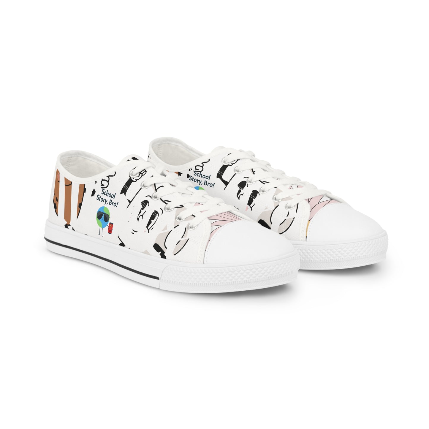 Playful Cartoon Sneakers for Men, Cute Low Top Shoes, Casual Footwear, Unique Gift for Teens, Fun Everyday Sneakers