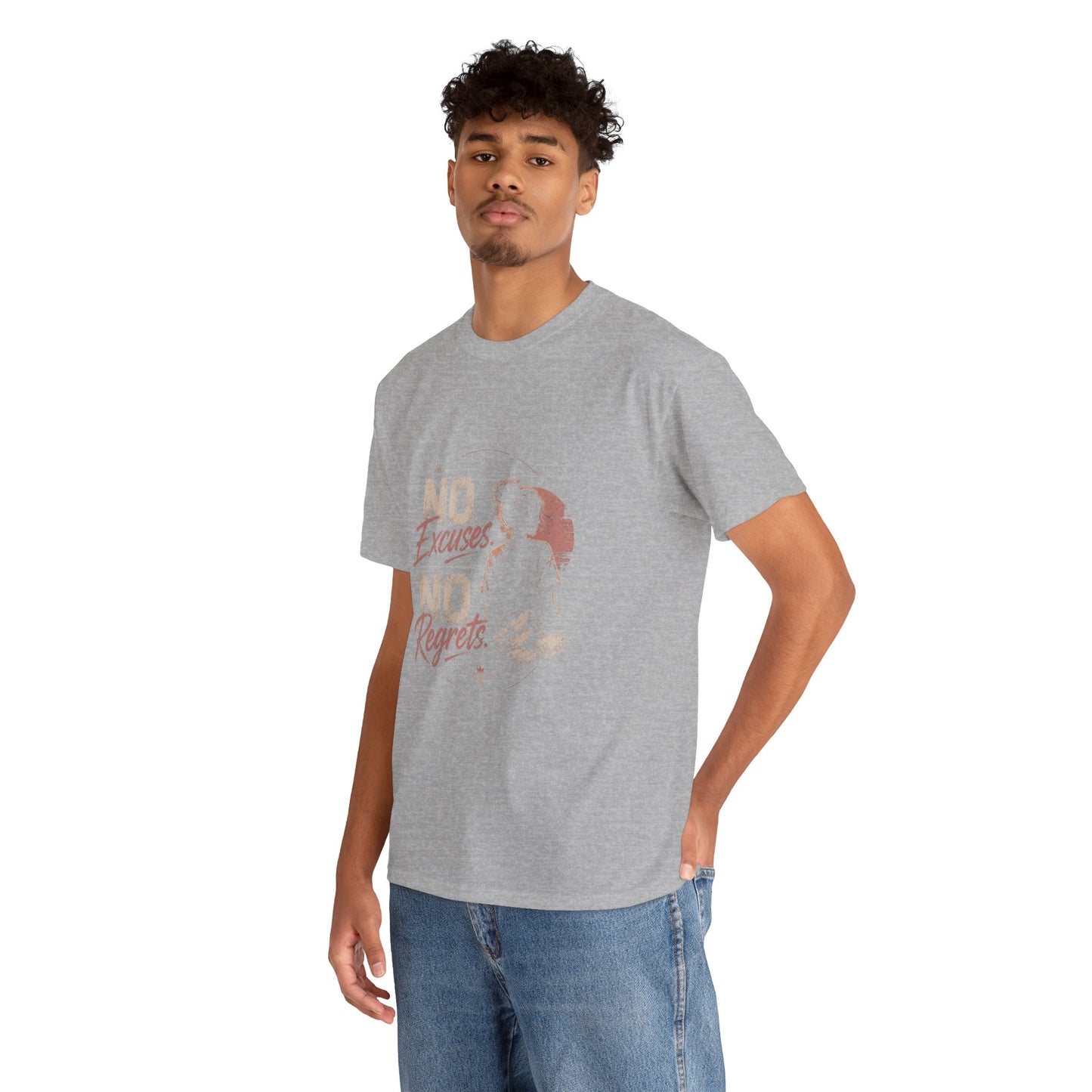 No Excuses No Regrets Tee | Motivational Graphic T-Shirt | Silhouette Design