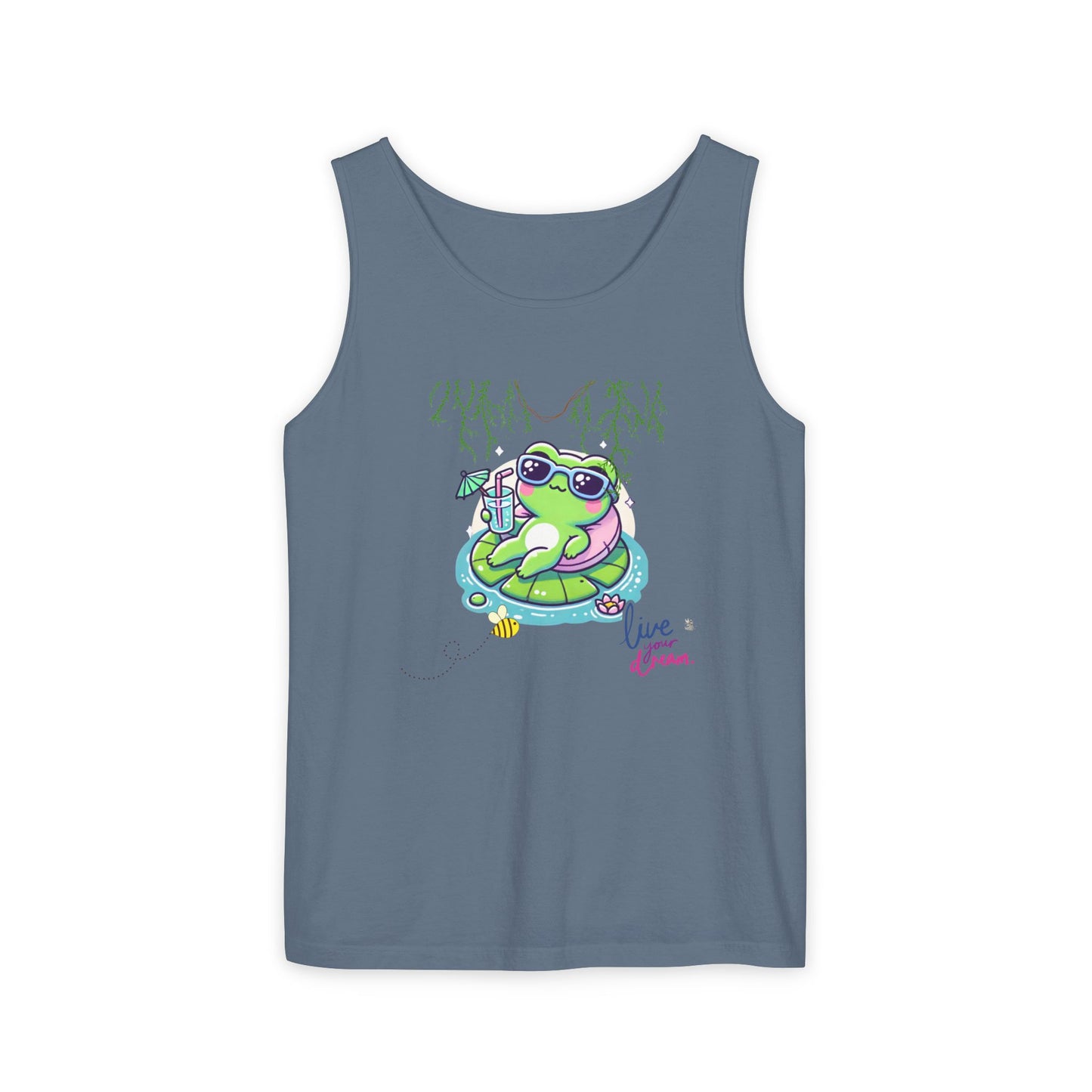 Chill Vibes Frog Tank Top - Summer, Beachwear, Gift for Frog Lovers, Cute Graphic Tee, Unisex Casual Wear