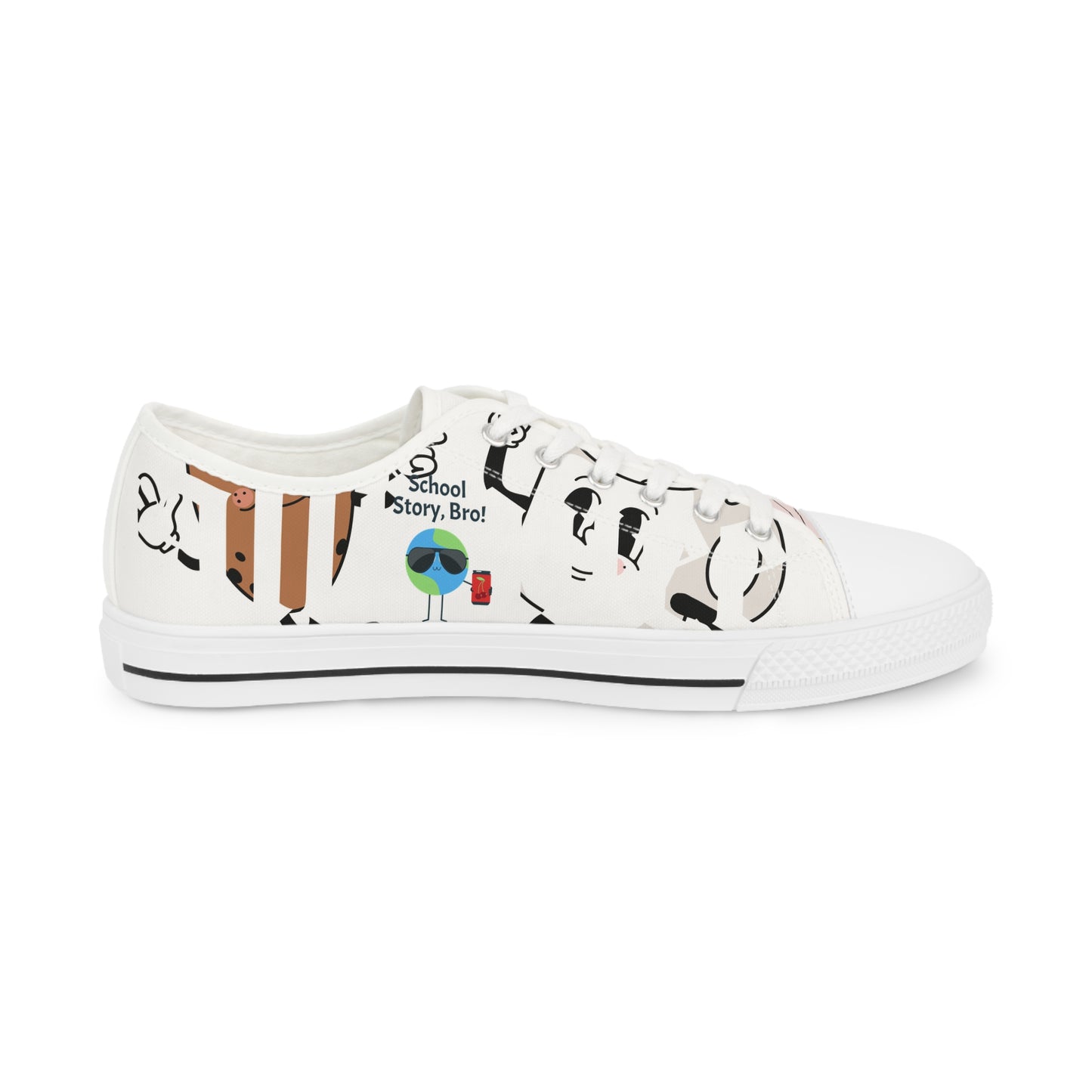 Playful Cartoon Sneakers for Men, Cute Low Top Shoes, Casual Footwear, Unique Gift for Teens, Fun Everyday Sneakers