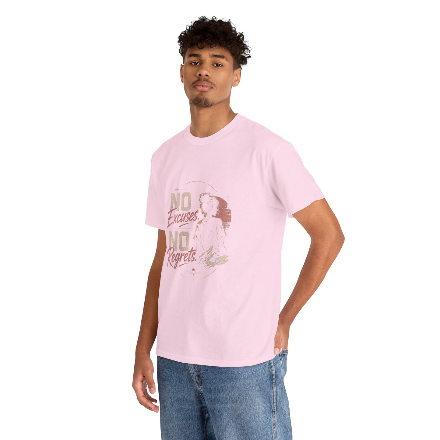 No Excuses No Regrets Tee | Motivational Graphic T-Shirt | Silhouette Design