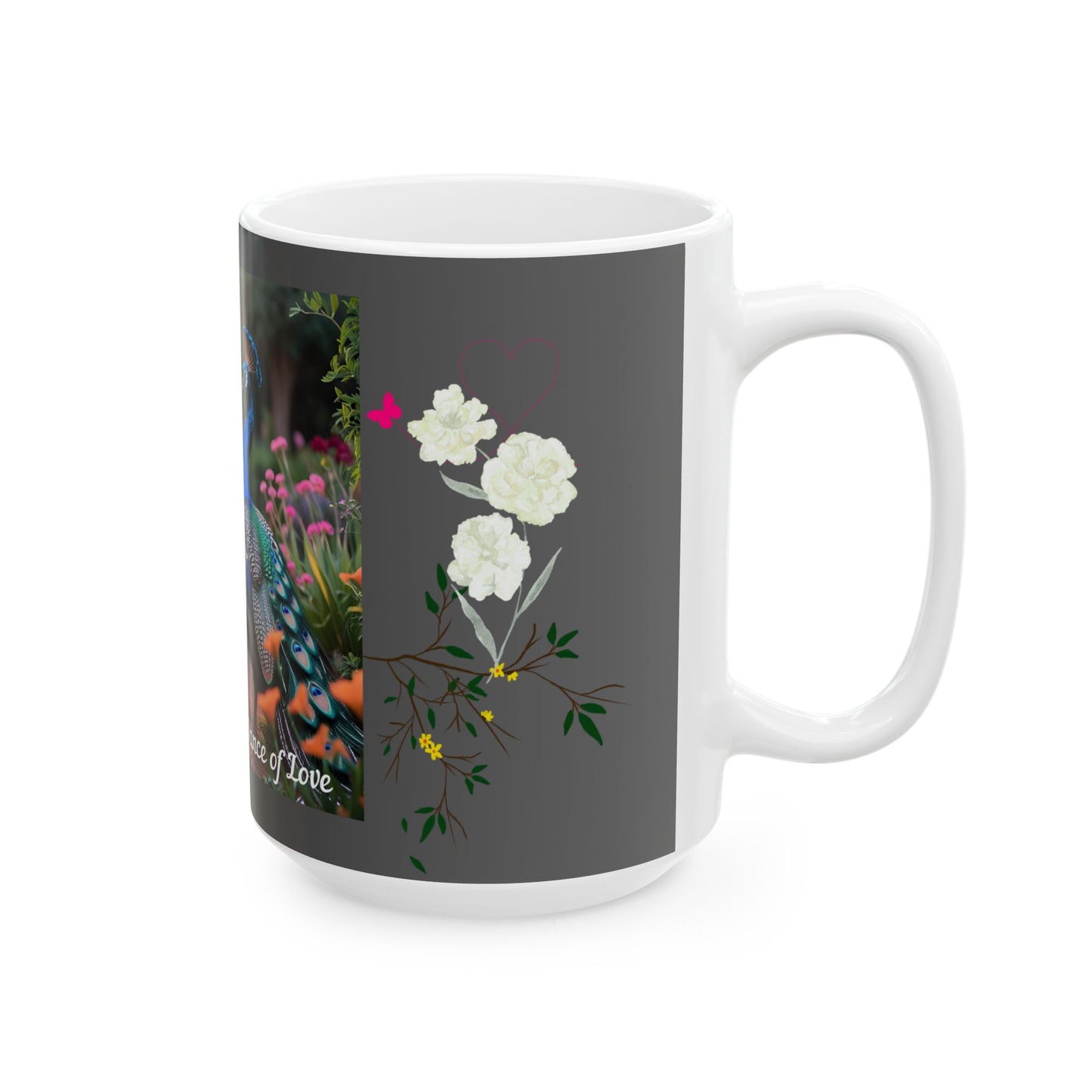 Peacock Pair Love Ceramic Mug - Dance of Love, Gift for Nature Lovers, Cute Couples Mug, Unique Home Decor, Animal Lover Gift