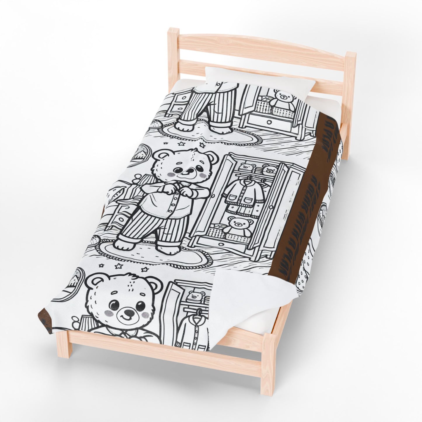 Cozy Bear Velveteen Plush Blanket, Soft Throw for Kids, Nursery Decor, Gift for Baby Shower, Bedtime Comfort, Playroom Accessory