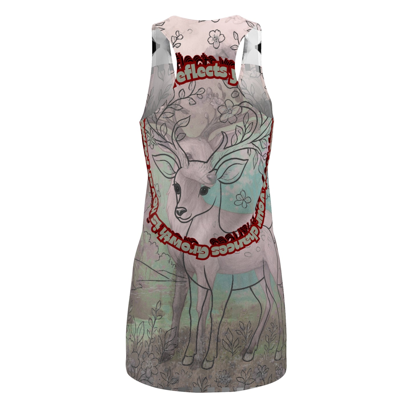 Women's Nature-Inspired Racerback Dress, Boho Summer Dress, Festival Outfit, Eco-Friendly Fashion, Ideal for Outdoor Gatherings