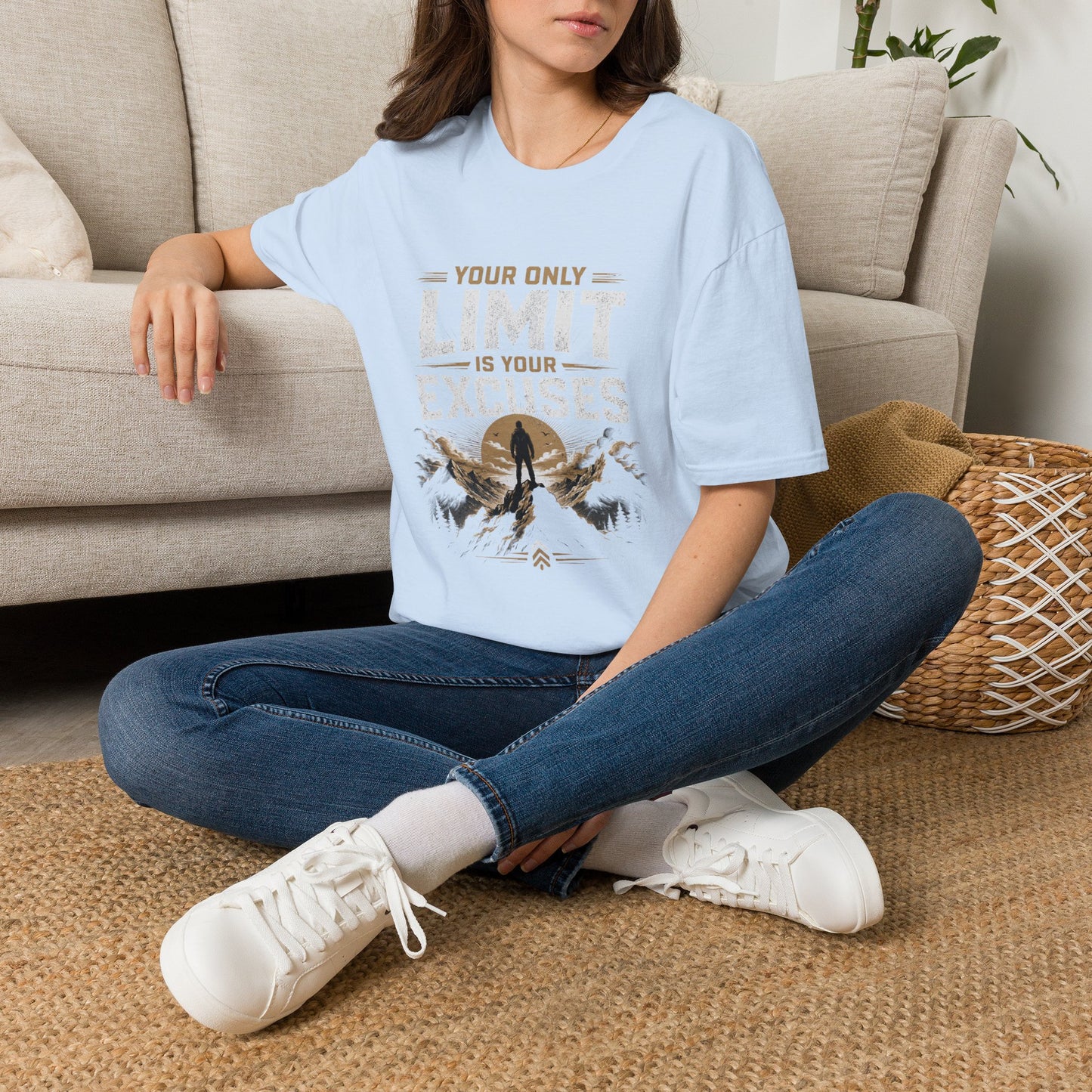 Your Only Limit Is Your Excuses T-Shirt | Motivational Quote Tee
